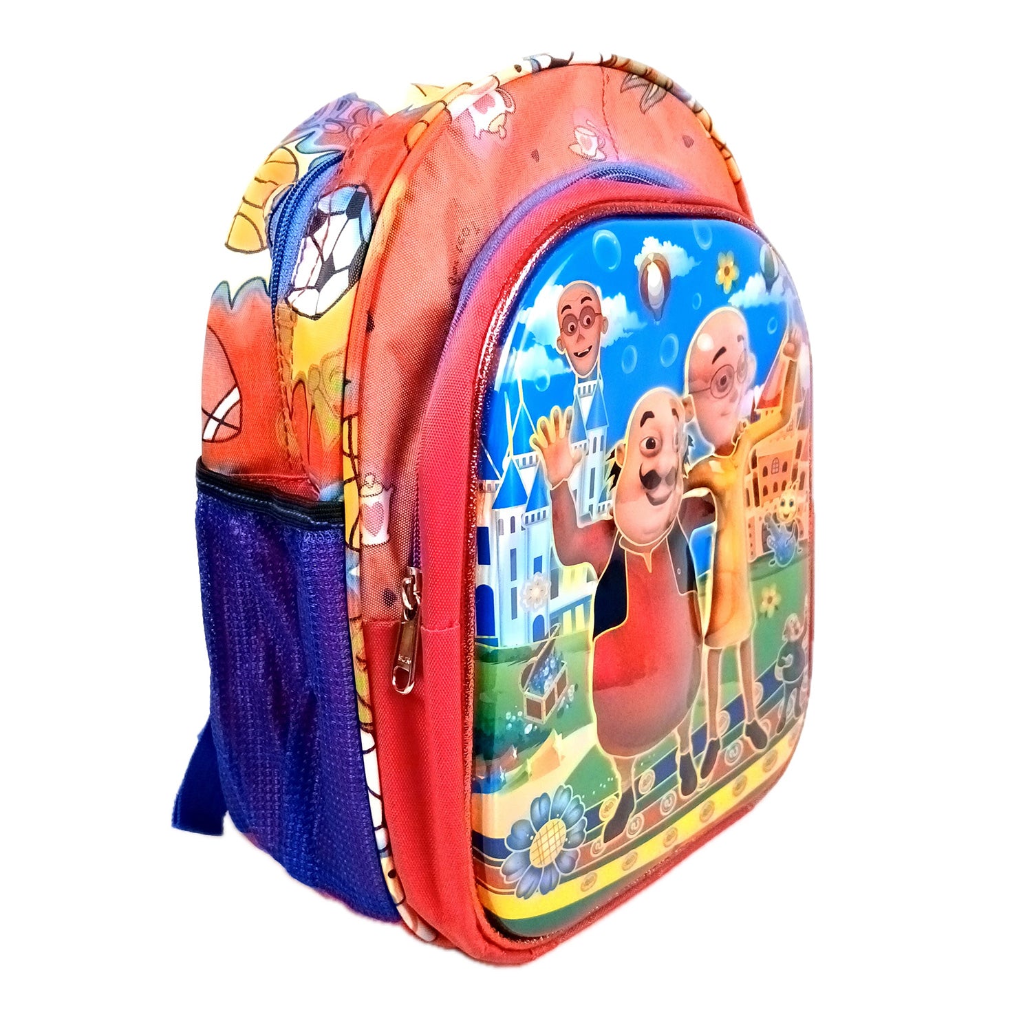 Kids School Bag Waterproof Backpack Bags Motu Patlu Design Casual Picnic Tuition Bag for School Boys Girls Children Students Gifts