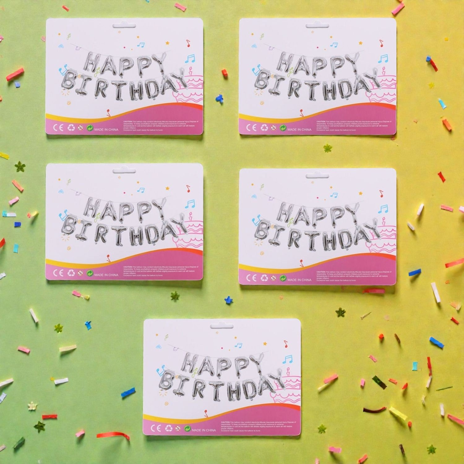 Happy Birthday Balloons |Party Balloons| Balloons for Kids Colorful Birthday Decorations for Home School Events - Apkamart #Style_ pack Of 5