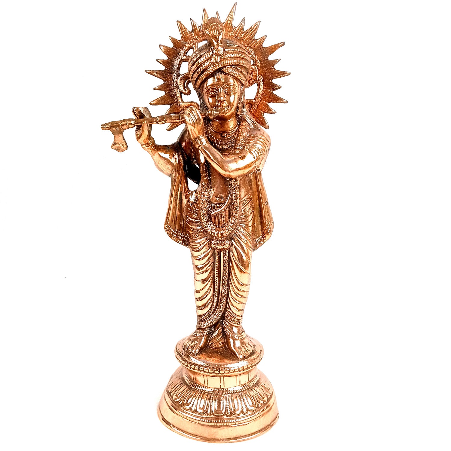 Shri Krishna Statue | Lord Krishna Idol | Big Krishna Playing Flue / Bansuri Murti - for Gift, Home, Living Room, Office, Puja Room Decoration - 20 Inch - Apkamart