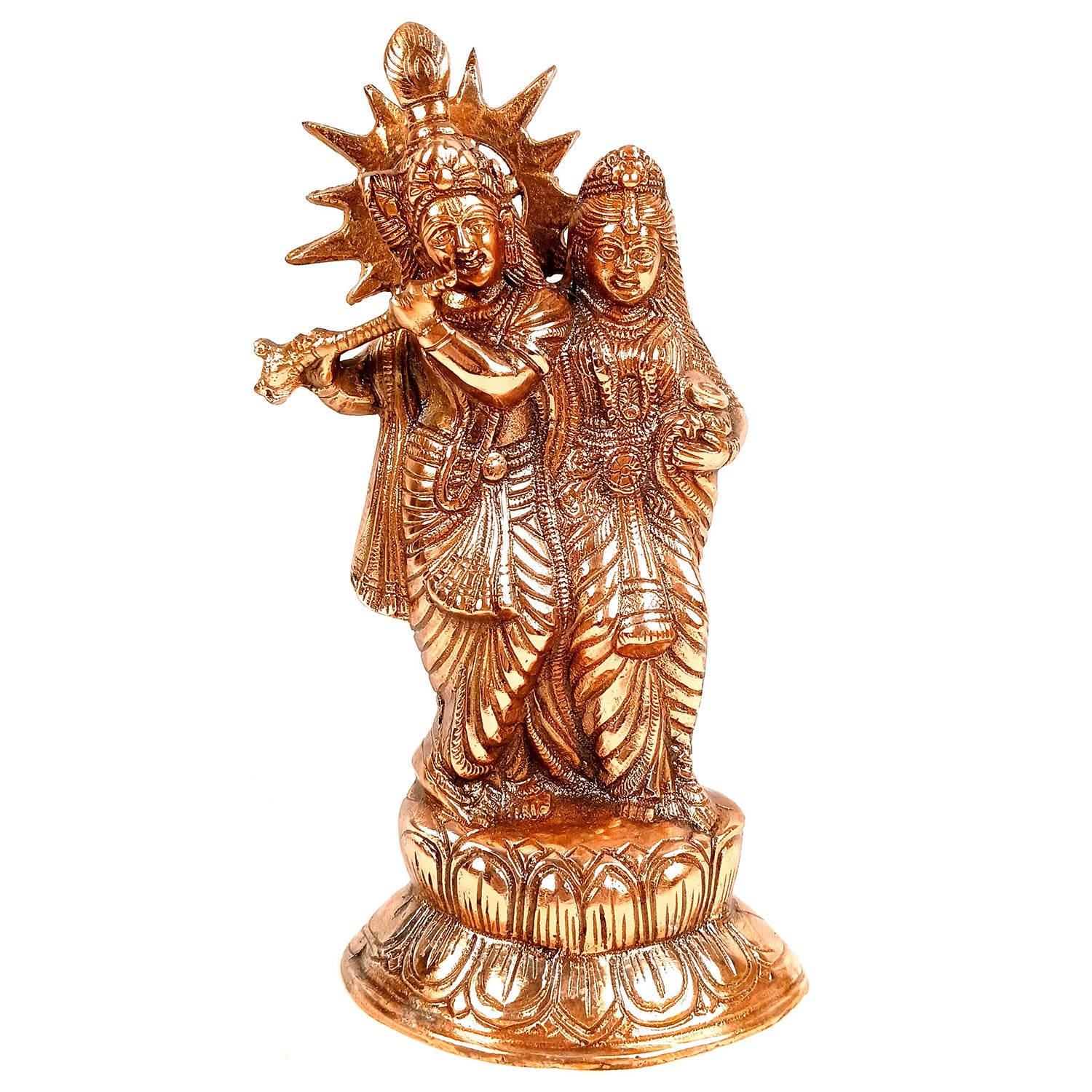 Radha Krishna Statue | Lord Krishna Murti Idol - for Gift, Home, Table, Living Room, Office, Puja Room Decoration - 12 Inch - Apkamart