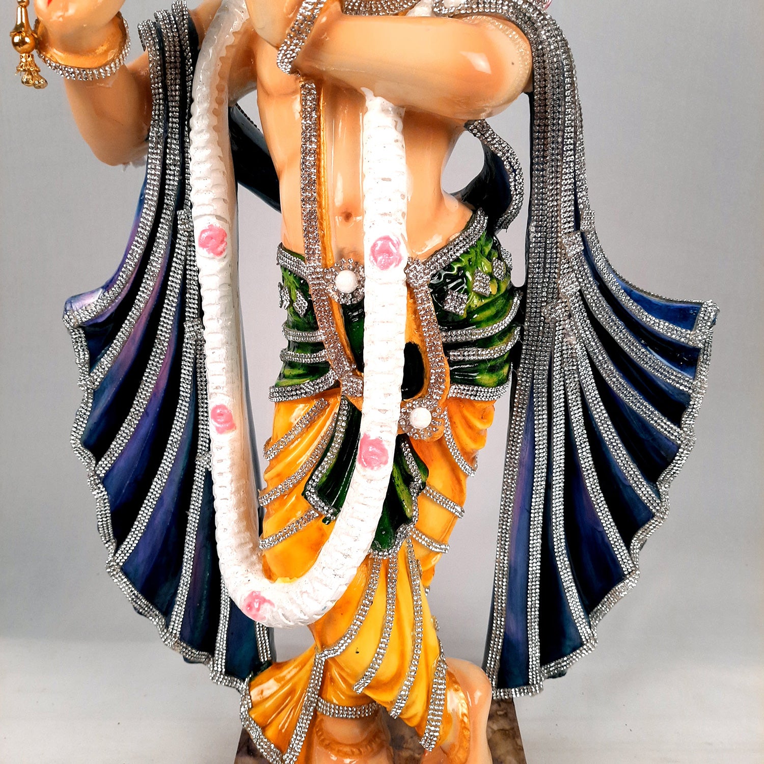 Krishna Idol Statue Big | Krishna Playing Bansuri Murti - for Home Decor, Living Room, Mandir, Temple, Pooja, Table, Office & Gifts - 22 Inch - apkamart