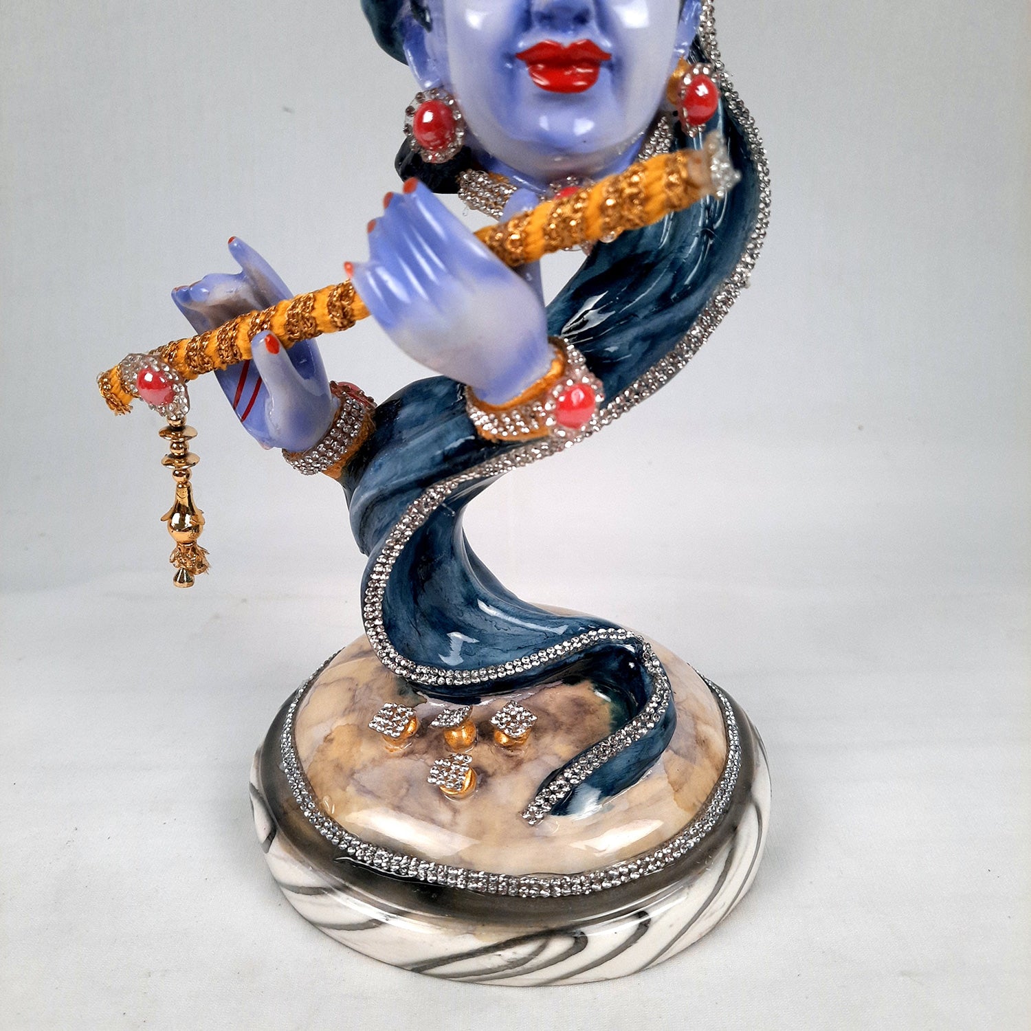 Krishna Idol | Lord Krishna Face Statue Showpiece -for Home, Puja Room, Table Decor, Living Room, Office Desk & Gift - 13 inch - apkamart #Style_Design 2