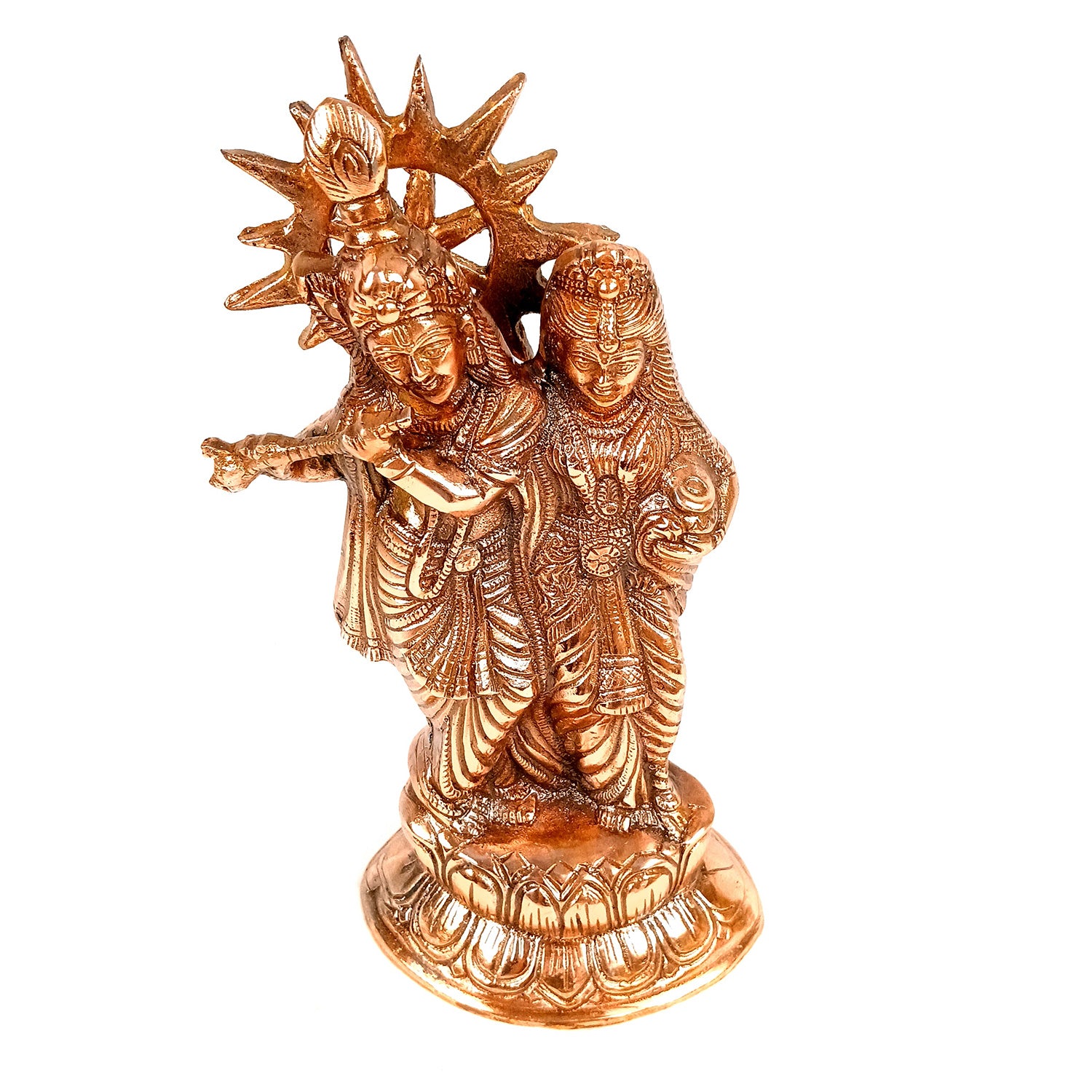 Radha Krishna Statue | Lord Krishna Murti Idol - for Gift, Home, Table, Living Room, Office, Puja Room Decoration - 12 Inch - Apkamart