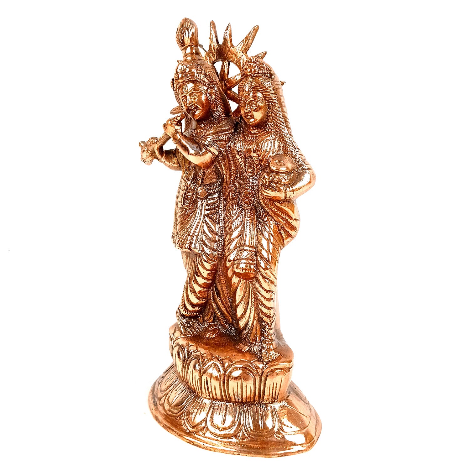 Radha Krishna Statue | Lord Krishna Murti Idol - for Gift, Home, Table, Living Room, Office, Puja Room Decoration - 12 Inch - Apkamart