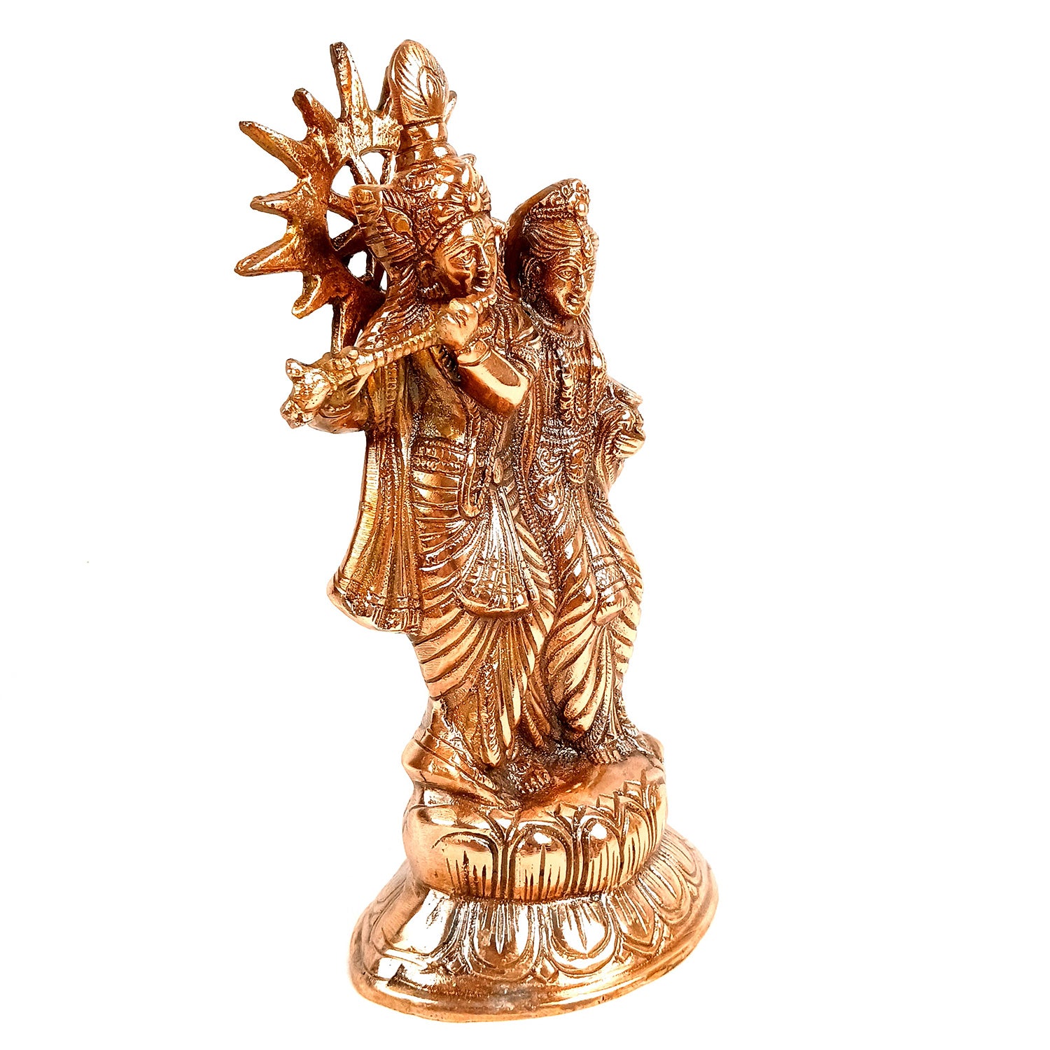 Radha Krishna Statue | Lord Krishna Murti Idol - for Gift, Home, Table, Living Room, Office, Puja Room Decoration - 12 Inch - Apkamart