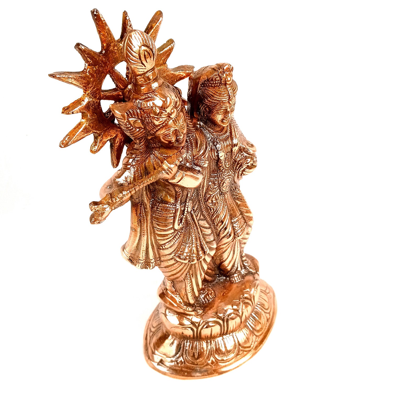 Radha Krishna Statue | Lord Krishna Murti Idol - for Gift, Home, Table, Living Room, Office, Puja Room Decoration - 12 Inch - Apkamart