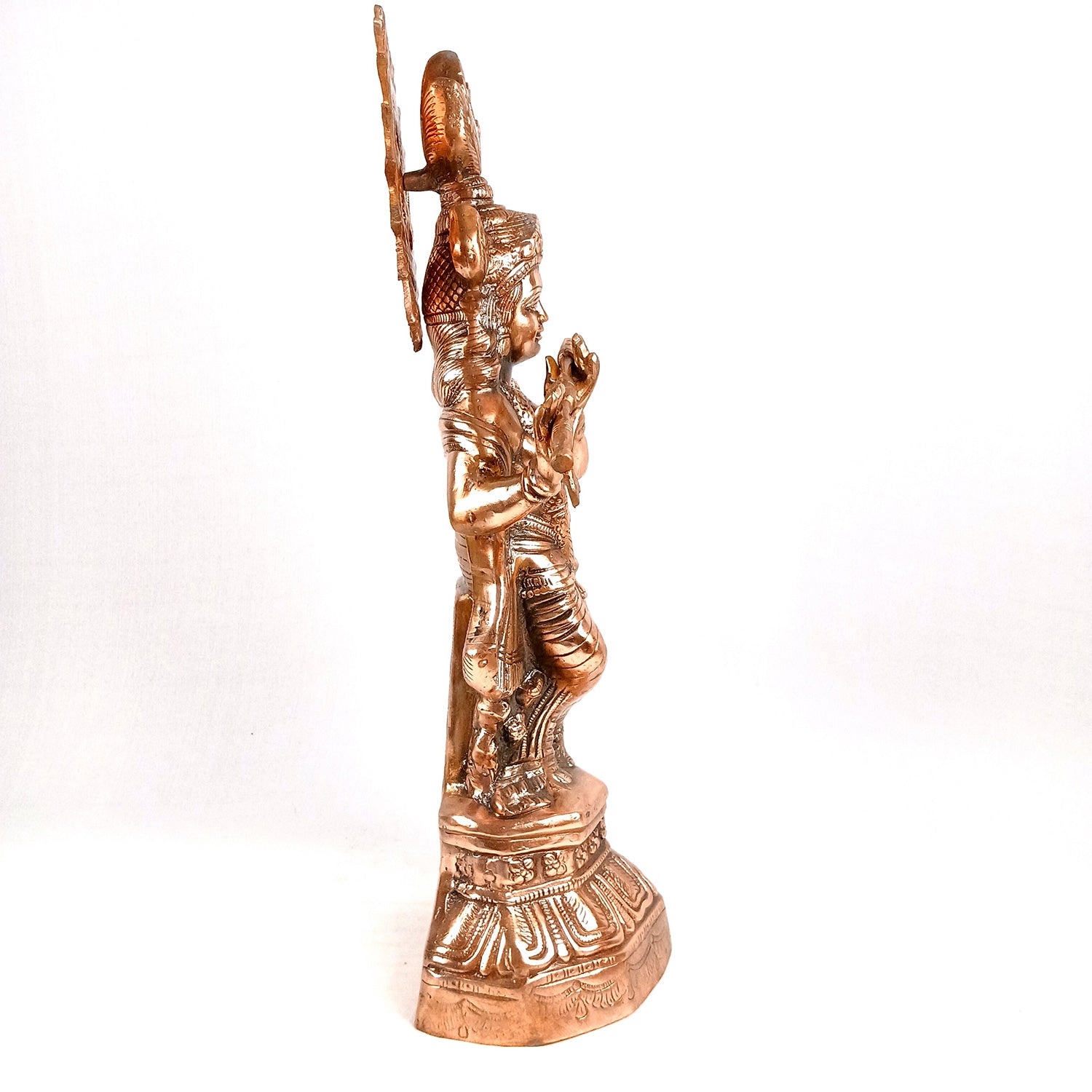 Krishna Idol | Shri Playing Flute Krishna Statue | Lord Krishna Metal Murti - for Puja, Home, Table, Living Room, Office Desk, Entrance Decoration & Gift - 26 Inch - Apkamart