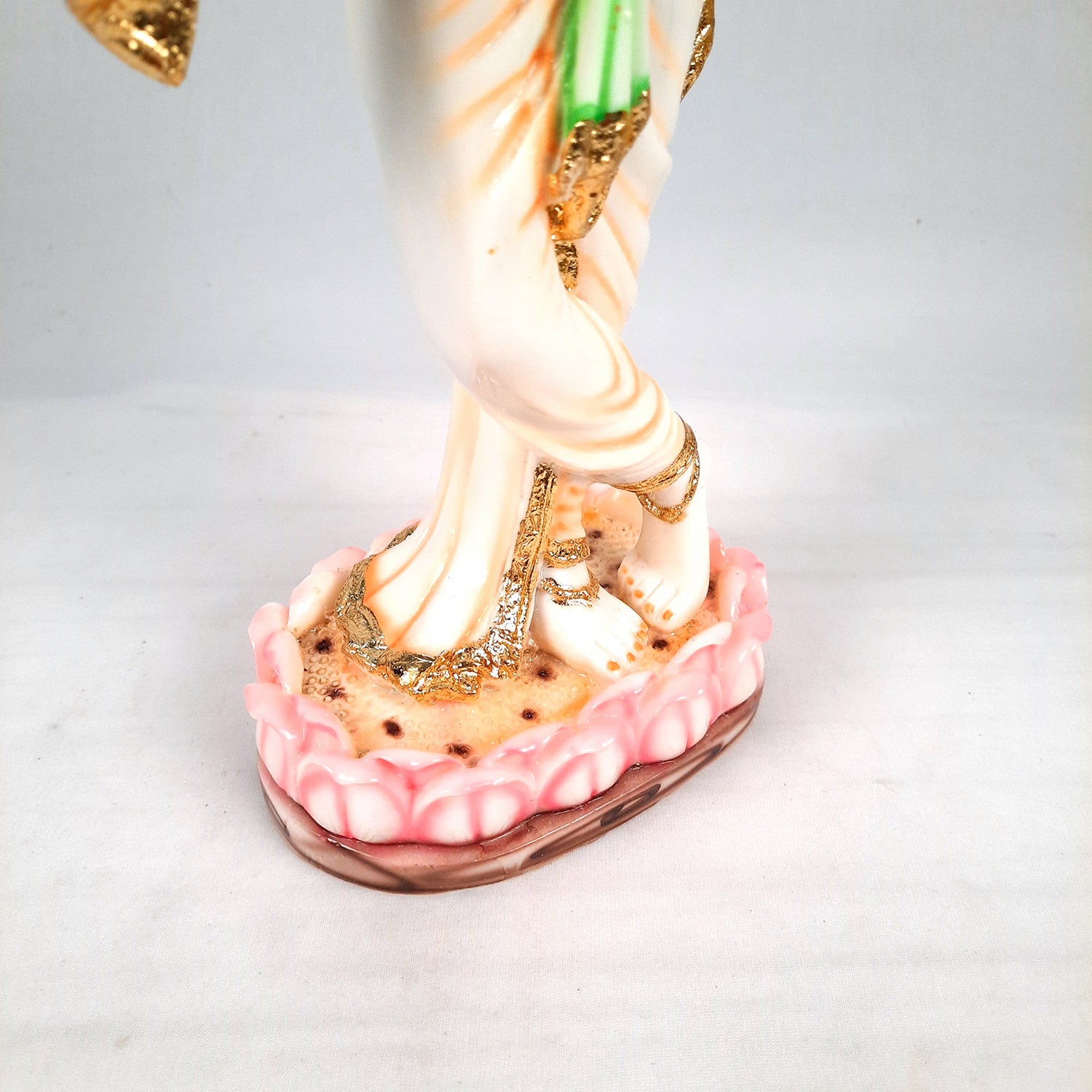 Krishna Idol Statue - Marble Look | Krishna Playing Bansuri Big Murti - for Home Decor, Living Room, Temple, Pooja, Table, Office & Gifts - 16 Inch - apkamart