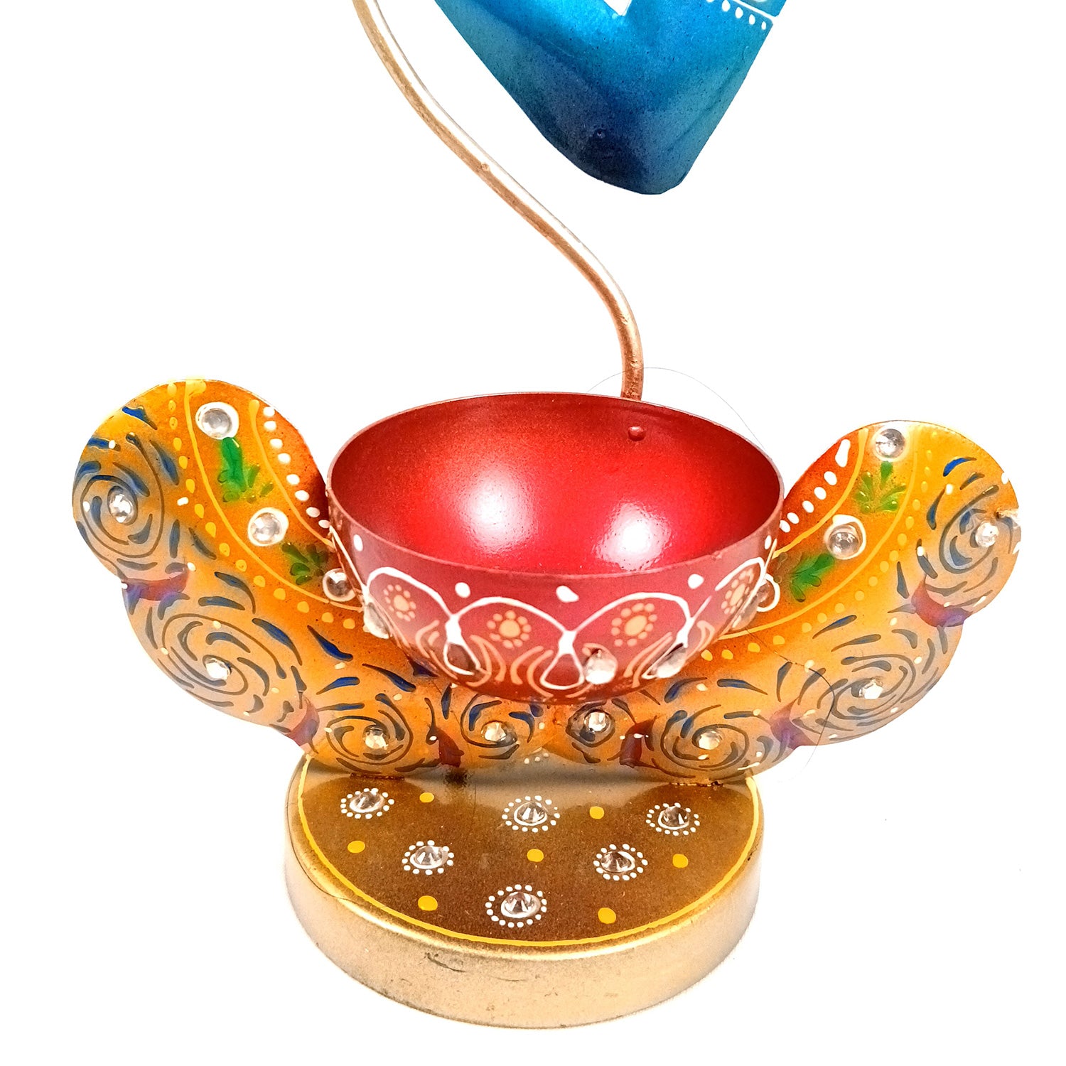 Krishna Candle Tea Light Holder | TeaLight Holders Stand - for Home, Table, Living Room, Dining Room, Bedroom Decor | for Diwali Decoration & Gifts - 12 Inch - Apkamart