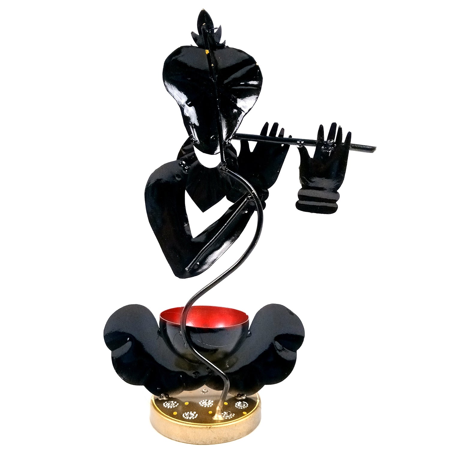 Krishna Candle Tea Light Holder | TeaLight Holders Stand - for Home, Table, Living Room, Dining Room, Bedroom Decor | for Diwali Decoration & Gifts - 12 Inch - Apkamart