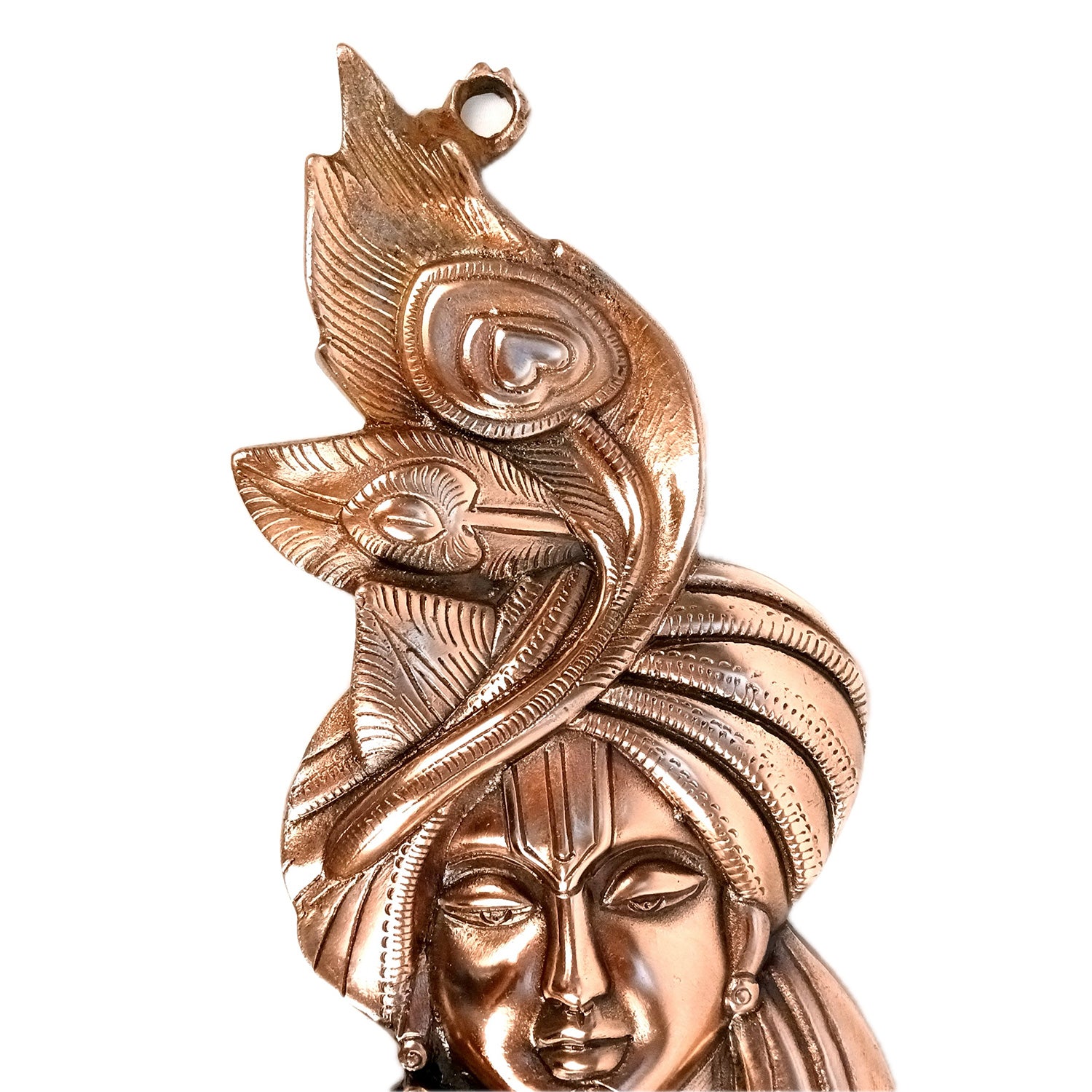 Krishna Idol Wall Hanging | Shri Krishna Face Wall Decor Art - for Home, Living Room, Office, Puja, Entrance Decoration & Gift - 21 Inch - Apkamart