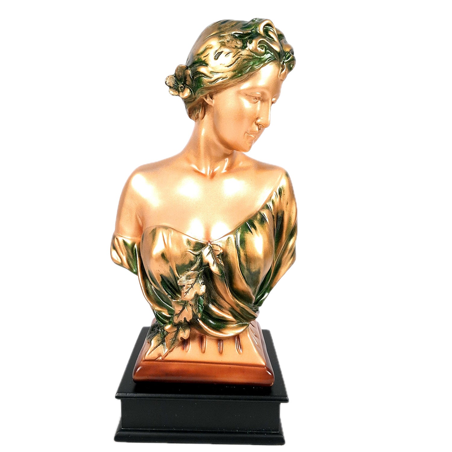 Ancient Greek Woman Statue Figurine | Exquisite Lady Bust Sculpture Showpiece - for Home Decor, Table, Living Room, Collectibles & Gift - 13 Inch - apkamart