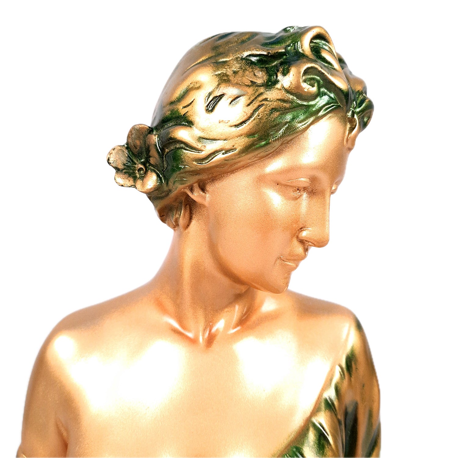 Ancient Greek Woman Statue Figurine | Exquisite Lady Bust Sculpture Showpiece - for Home Decor, Table, Living Room, Collectibles & Gift - 13 Inch - apkamart