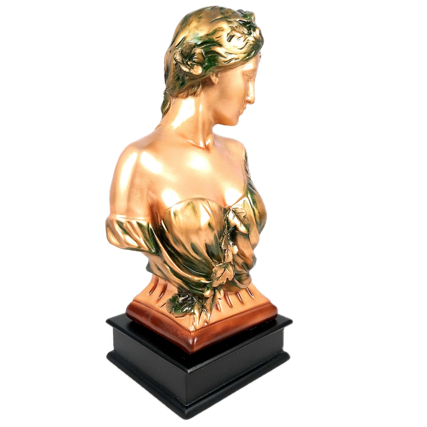 Ancient Greek Woman Statue Figurine | Exquisite Lady Bust Sculpture Showpiece - for Home Decor, Table, Living Room, Collectibles & Gift - 13 Inch - apkamart