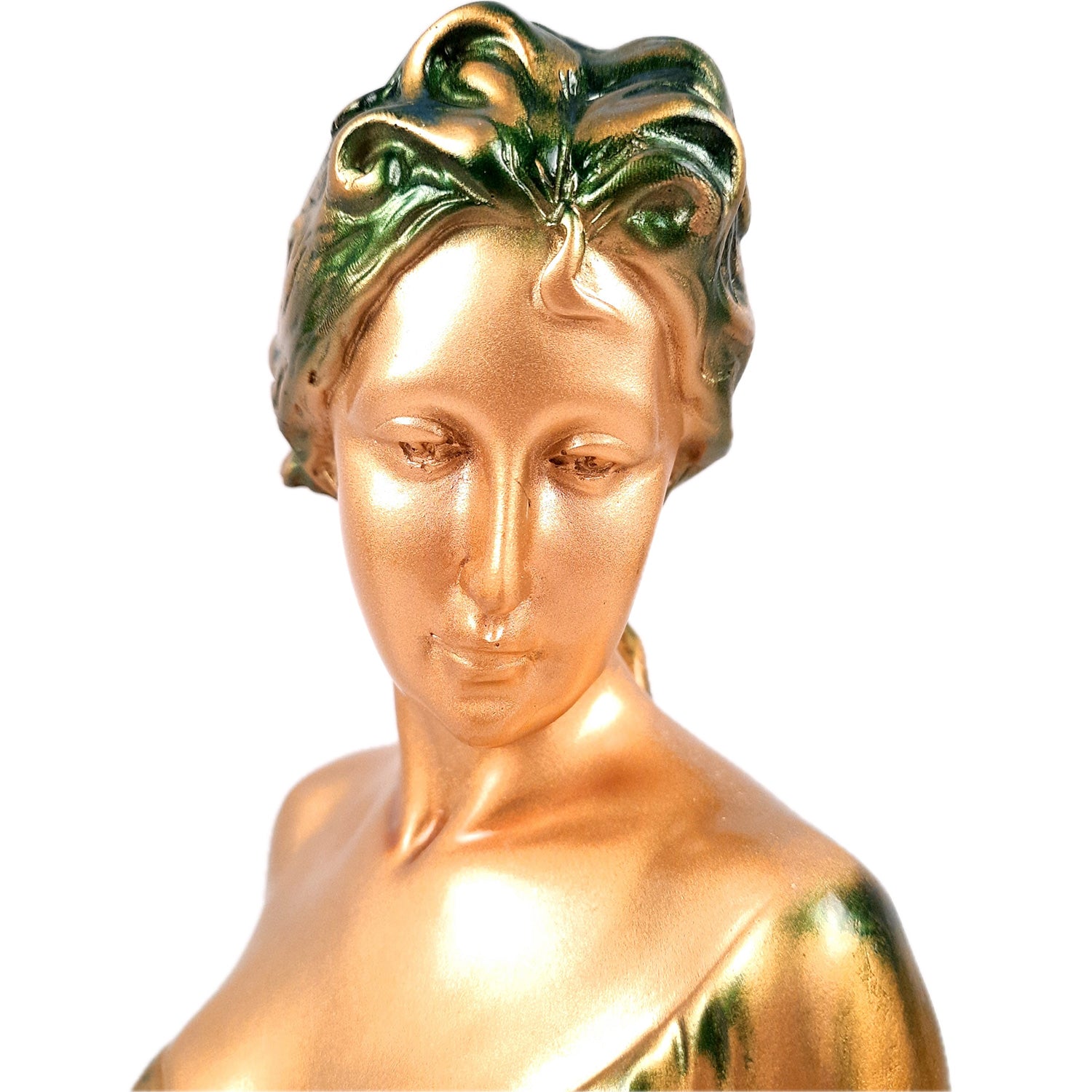 Ancient Greek Woman Statue Figurine | Exquisite Lady Bust Sculpture Showpiece - for Home Decor, Table, Living Room, Collectibles & Gift - 13 Inch - apkamart