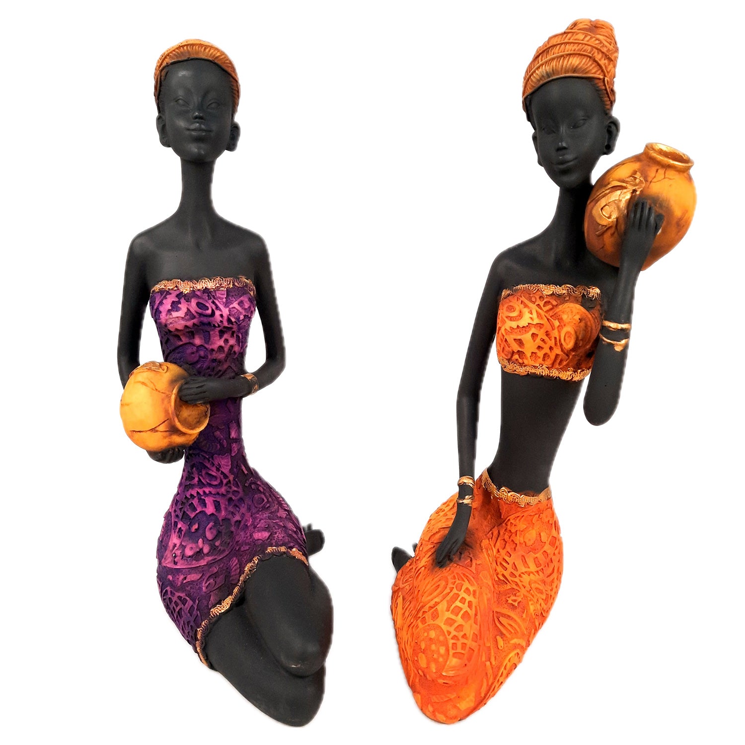 African Women Figurines | Tribal Ladies Sitting with Baby Showpiece - for Home Decor, Table, Living Room & Gift - 15 Inch -apkamart #Style_Design 2