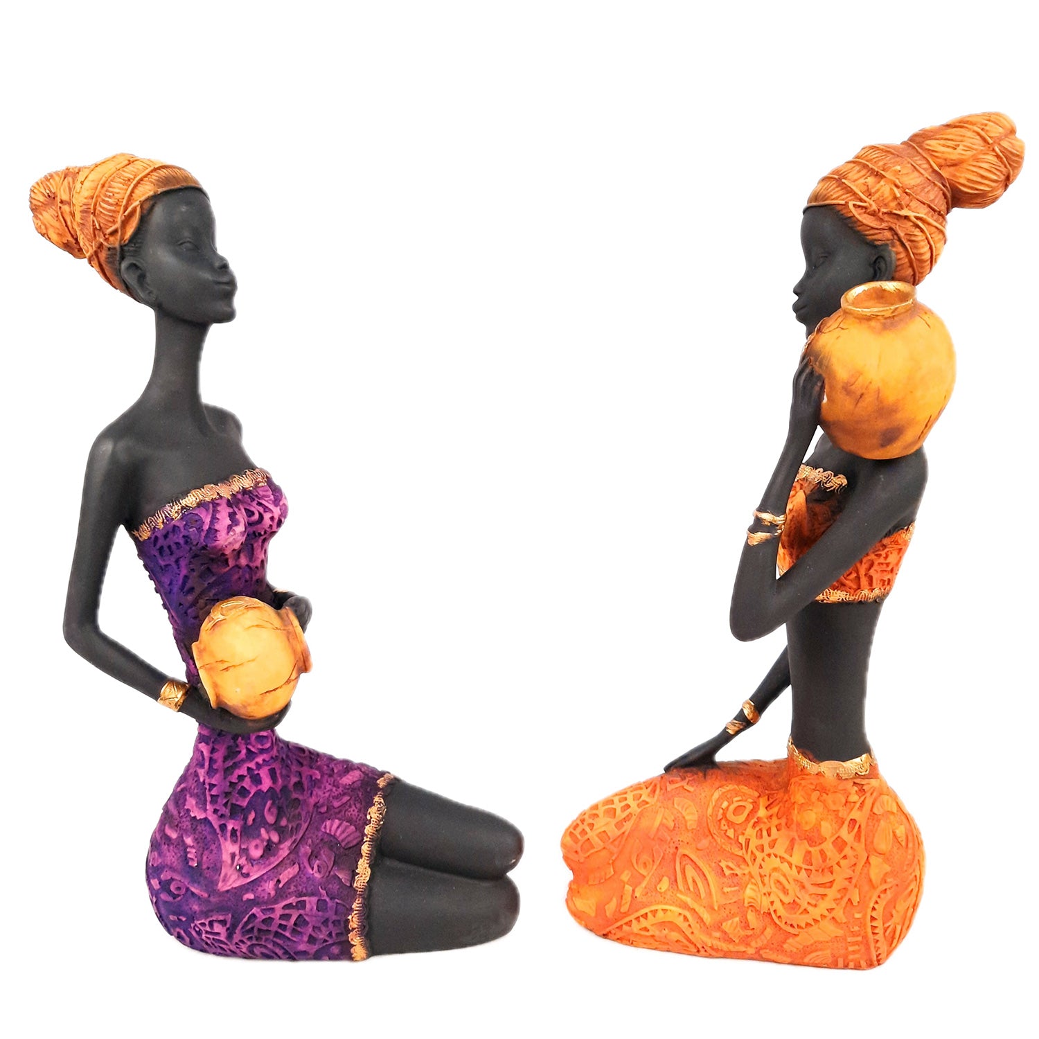 African Women Figurines | Tribal Ladies Sitting with Baby Showpiece - for Home Decor, Table, Living Room & Gift - 15 Inch -apkamart #Style_Design 2