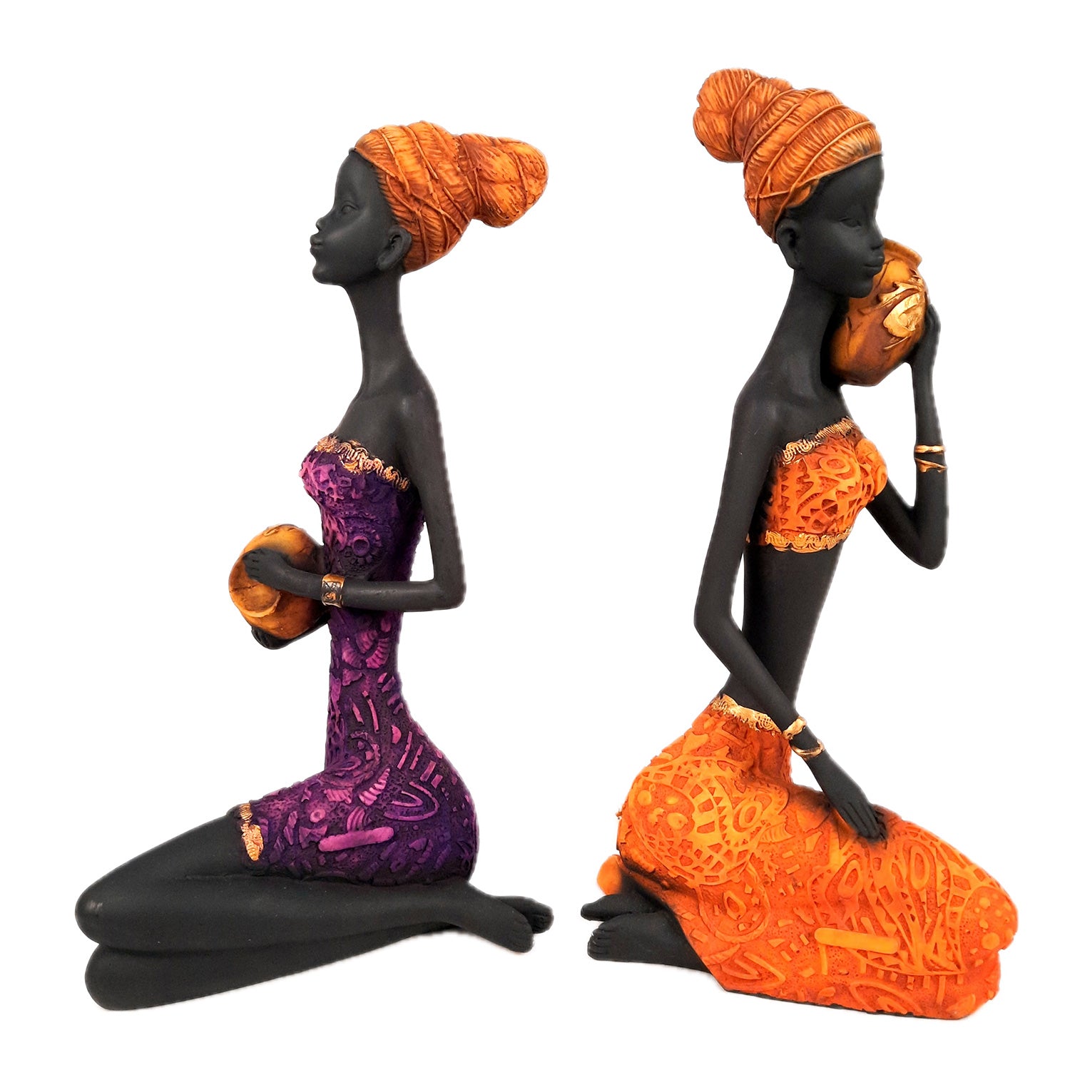 African Women Figurines | Tribal Ladies Sitting with Baby Showpiece - for Home Decor, Table, Living Room & Gift - 15 Inch -apkamart #Style_Design 2