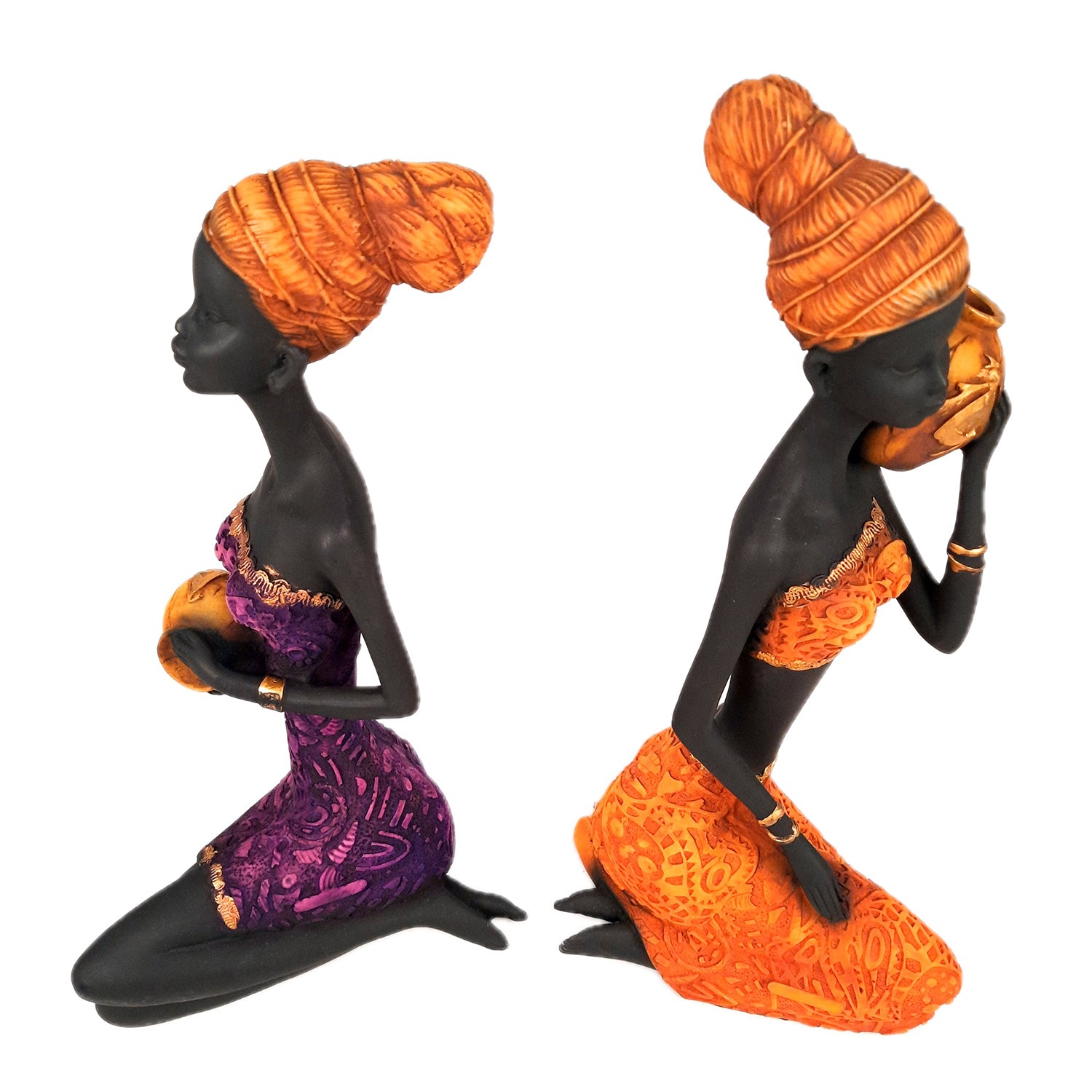 African Women Figurines | Tribal Ladies Sitting with Baby Showpiece - for Home Decor, Table, Living Room & Gift - 15 Inch -apkamart #Style_Design 2