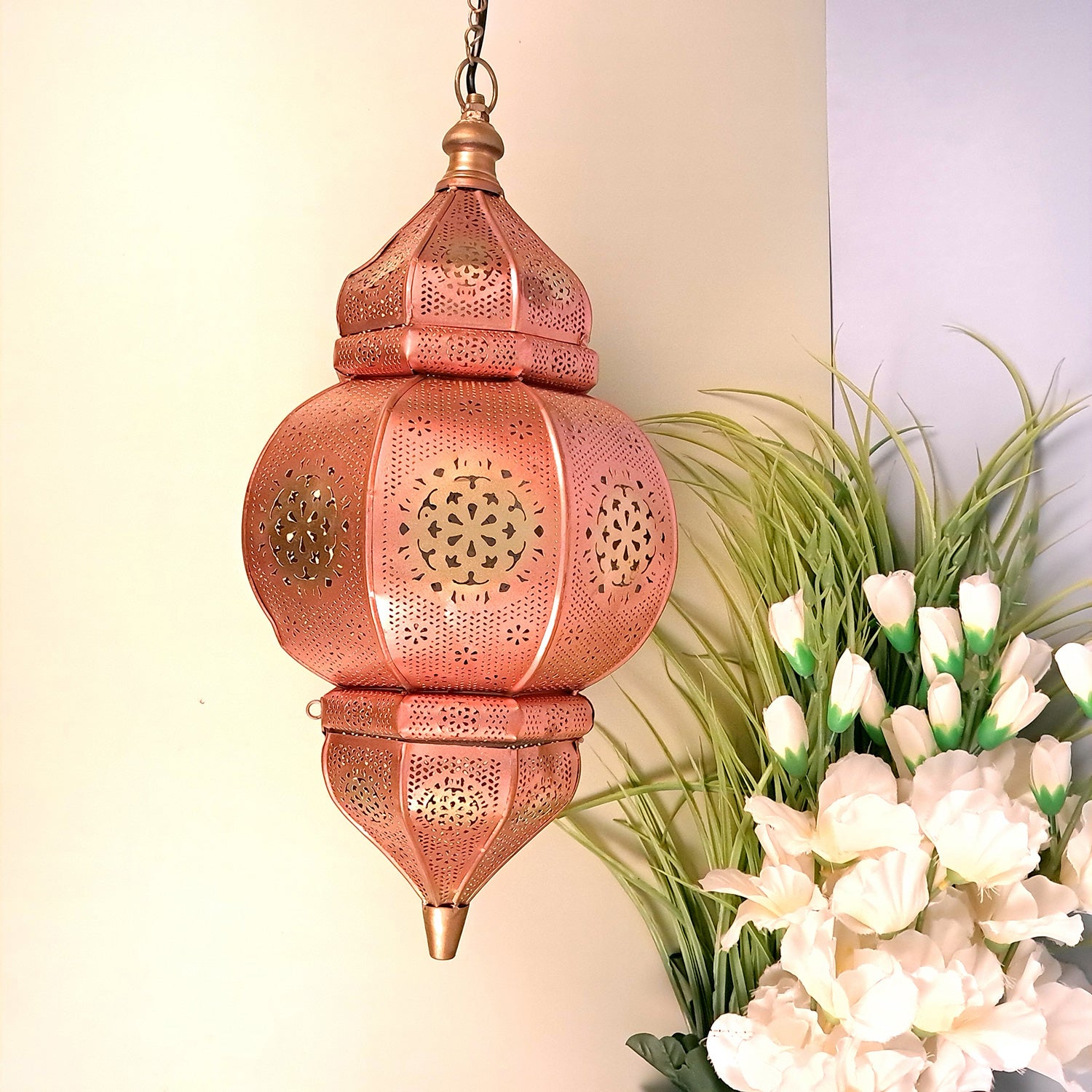 Turkish Lamp Wall Hangings | Wall Mount Moroccan Lamp - for Home, Living Room, Dining Room, Bedroom Decor | for Diwali Decoration & Gifts - 19 Inch