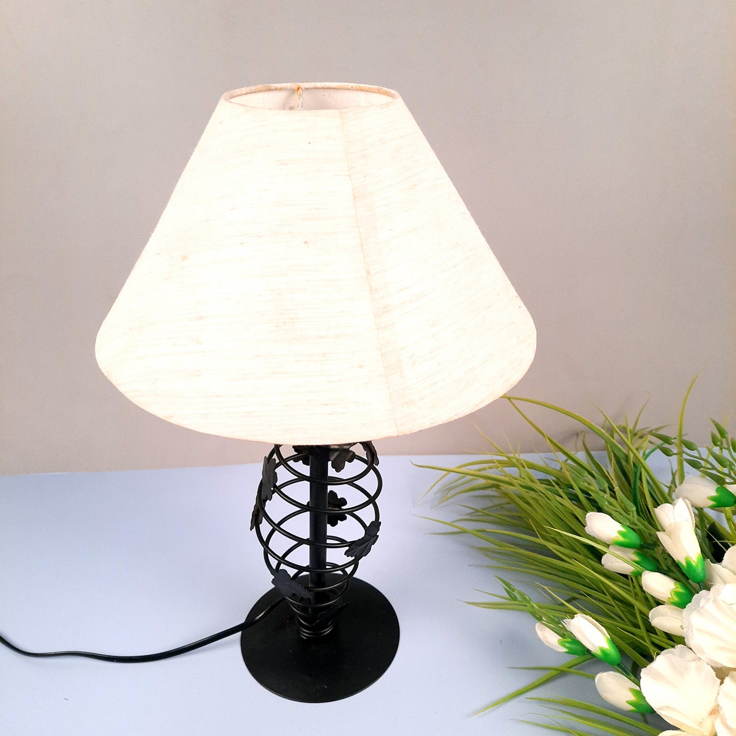 Table Lamp with Shade | Night lamp Light | Bedside Lamp - for Home Decor, Living Room, Bedroom, Office Decor & Gift - Apkamart #Style_Design 1