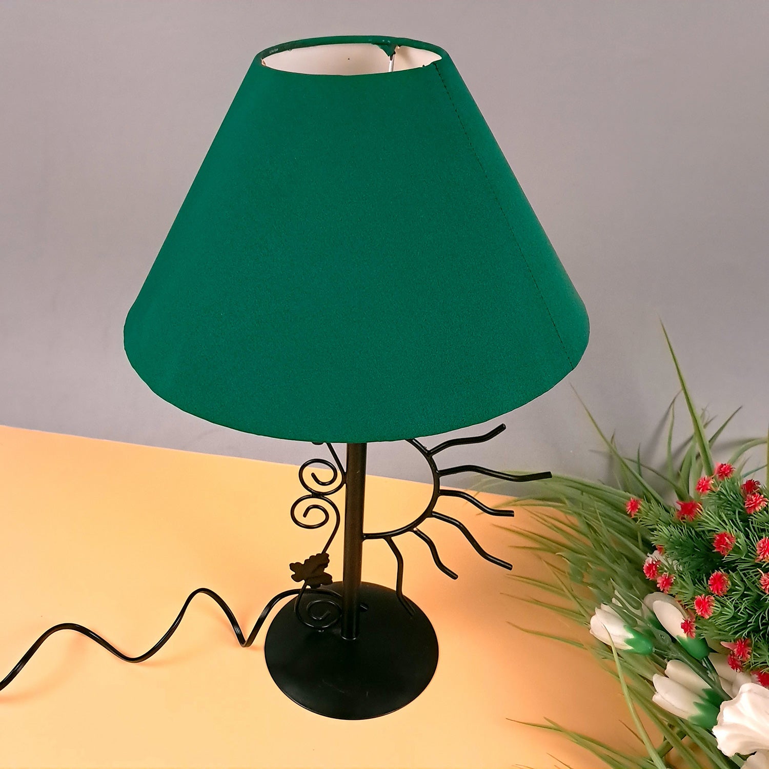 Table Lamp | Bedside Lamp with Shade | Night Lamp Light - for Home Decor, Living Room, Bedroom, Office Decor & Gift - apkamart #color_Green