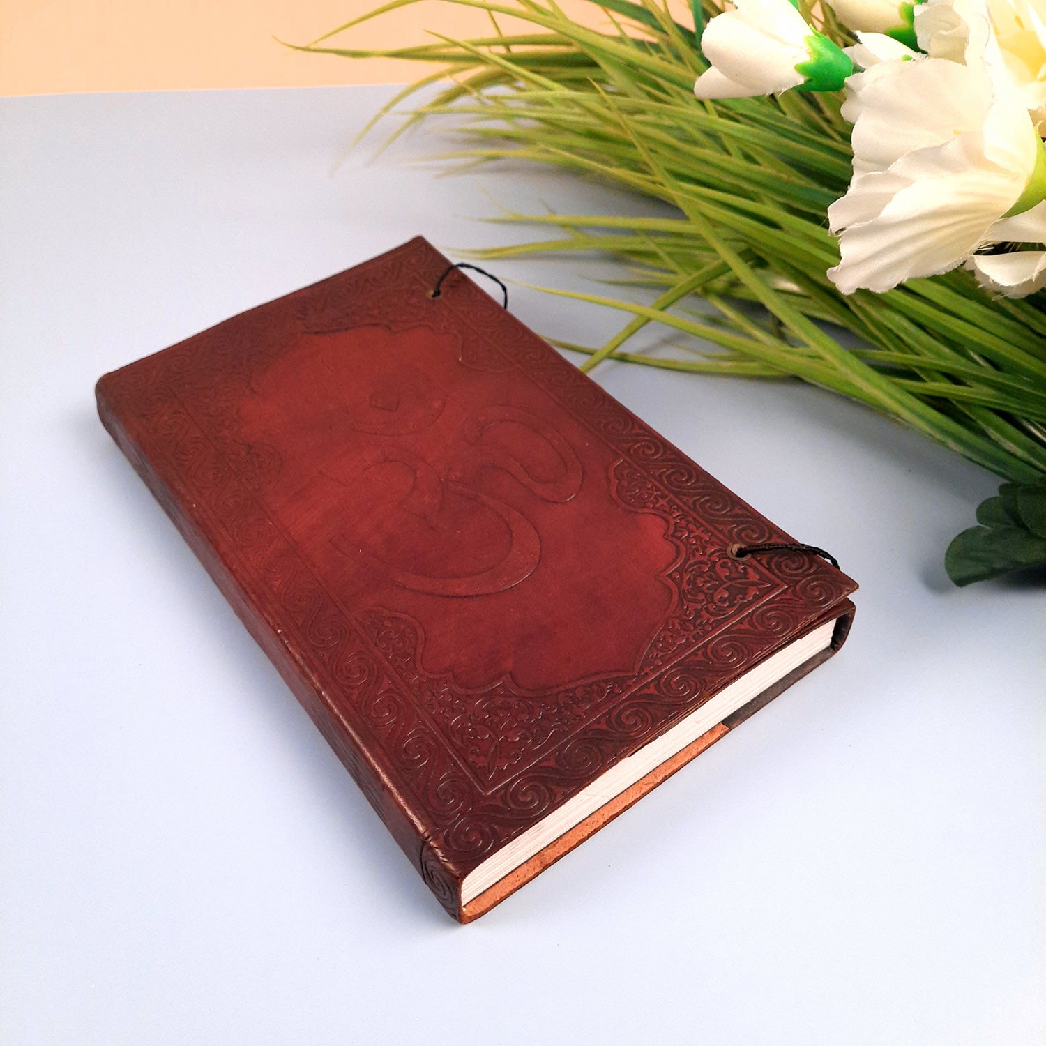 Leather Diary Vintage With Lock | Journal Notebook With Handmade Paper | Personal Traveller's Book, Sketchbook - for Writing, Table, Office, Desk, Study, Corporate Gifts | Gift for Him / Her - Apkamart #Size_9 Inch