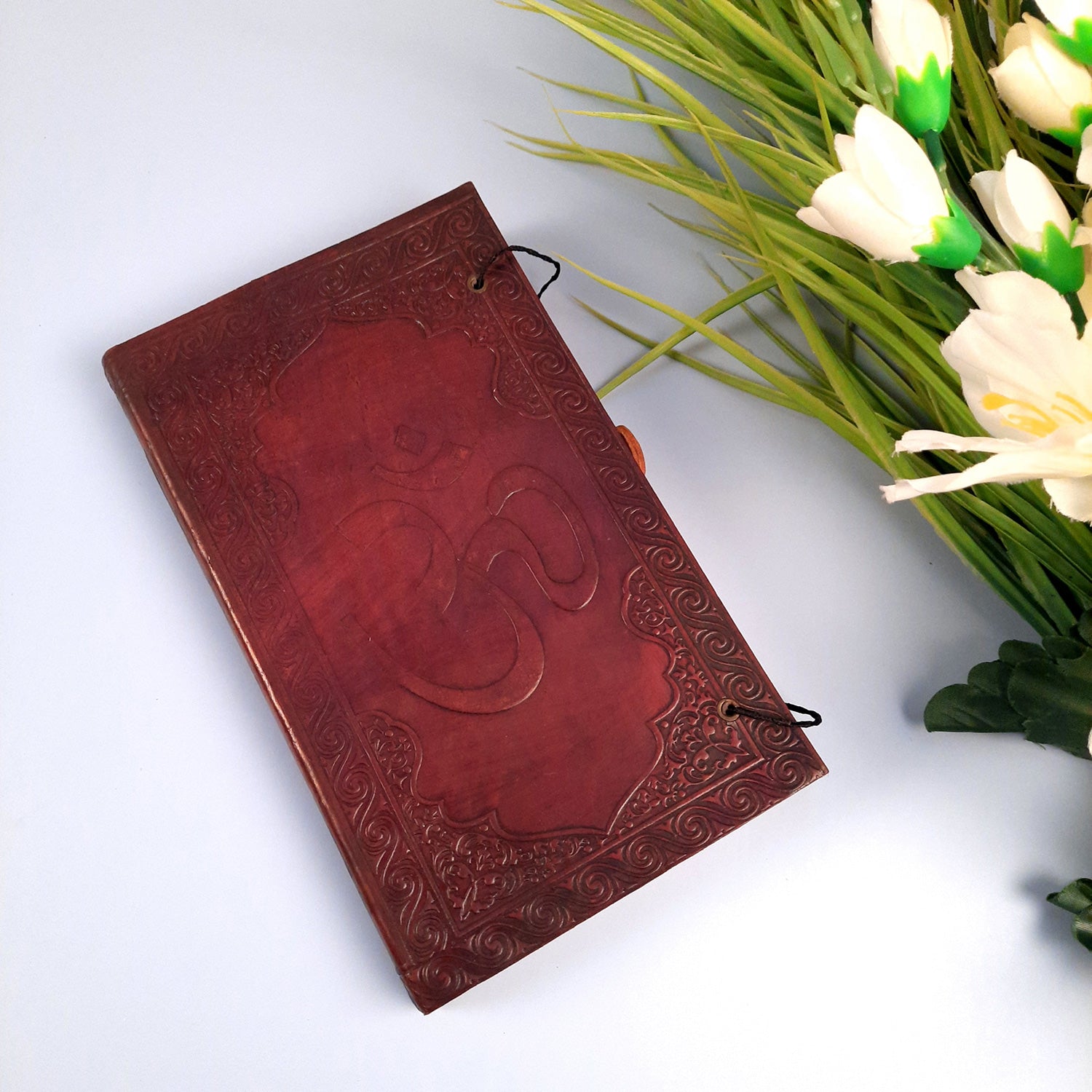 Leather Diary Vintage With Lock | Journal Notebook With Handmade Paper | Personal Traveller's Book, Sketchbook - for Writing, Table, Office, Desk, Study, Corporate Gifts | Gift for Him / Her - Apkamart #Size_9 Inch