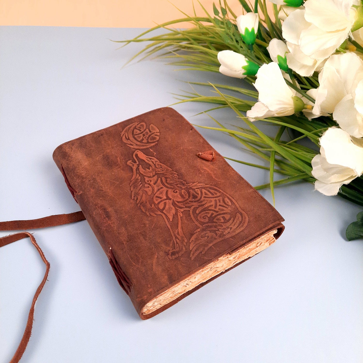 Leather Diary Vintage | Journal Notebook With Handmade Paper | Personal Traveller's Book, Sketchbook - for Writing, Table, Office, Desk, Study, Corporate Gifts | Gift for Him / Her - 7 inch