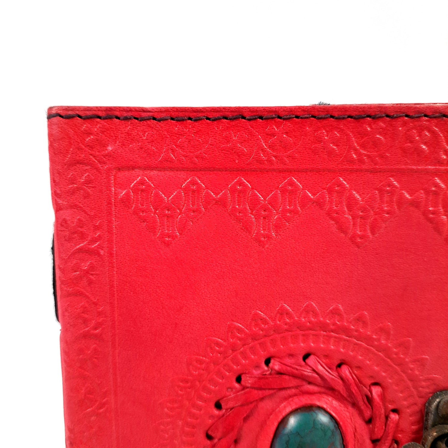 Leather Diary Vintage With Lock | Journal Notebook With Handmade Paper | Personal Traveller's Book, Sketchbook - for Writing, Table, Office, Desk, Study, Corporate Gifts | Gift for Him / Her - apkamart #Color_Red