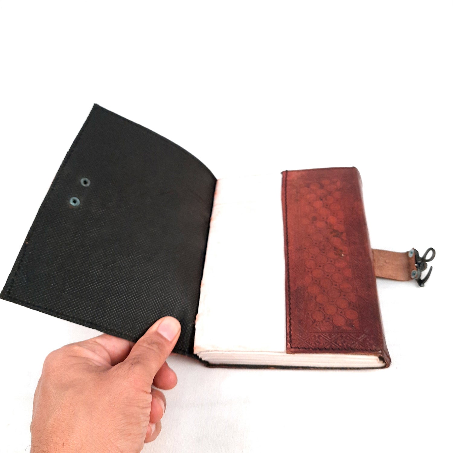 Leather Diary Vintage With Lock | Journal Notebook With Handmade Paper | Personal Traveller's Book, Sketchbook - for Writing, Table, Office, Desk, Study, Corporate Gifts | Gift for Him / Her - apkamart #Style_Design 1