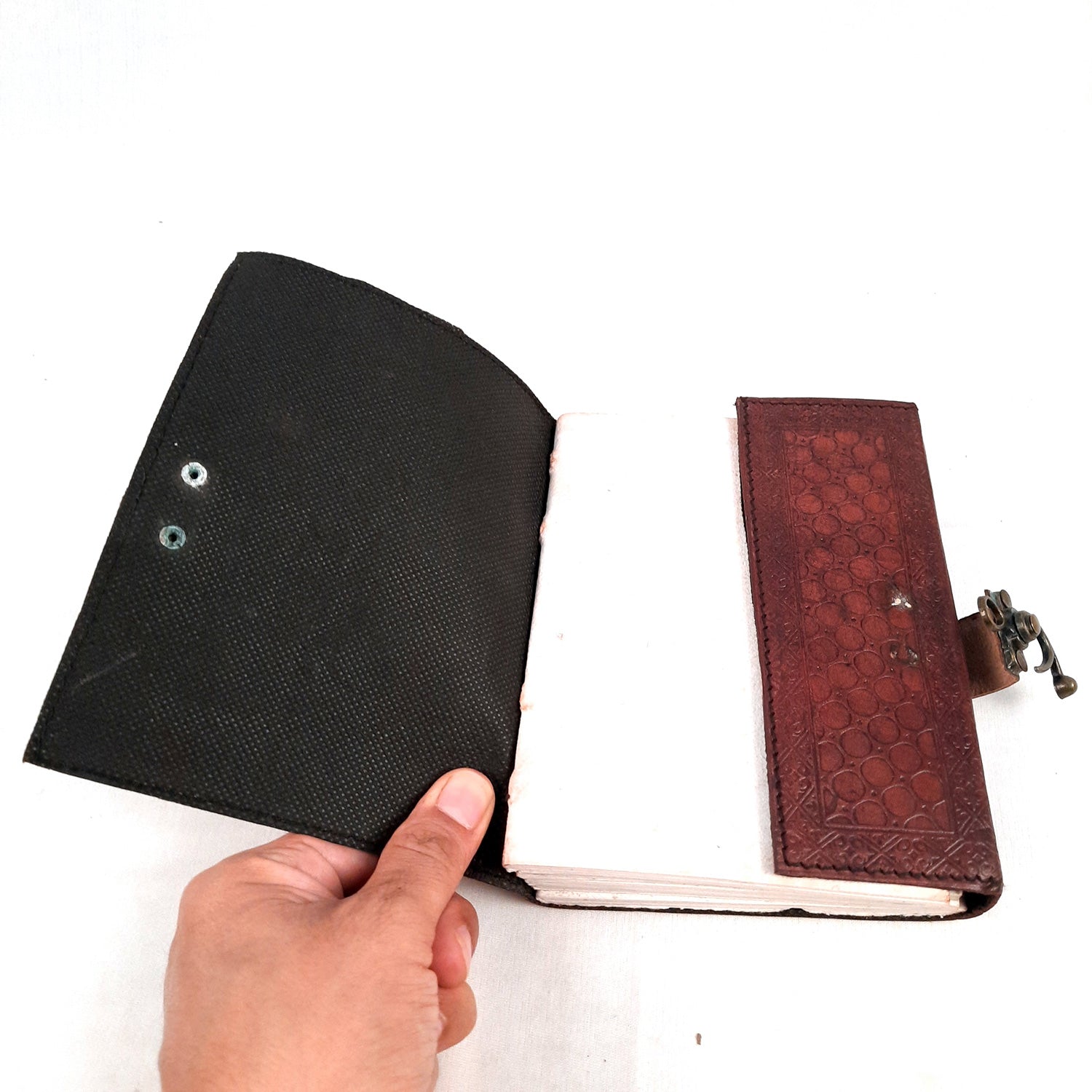 Leather Diary Journal | Notebook Planner Diaries With Antique Lock | Personal Traveller's Book, Sketchbook - for Writing, Table, Office, Desk, Study, Corporate Gifts | Gift for Him / Her - Apkamart #Style_Design 4