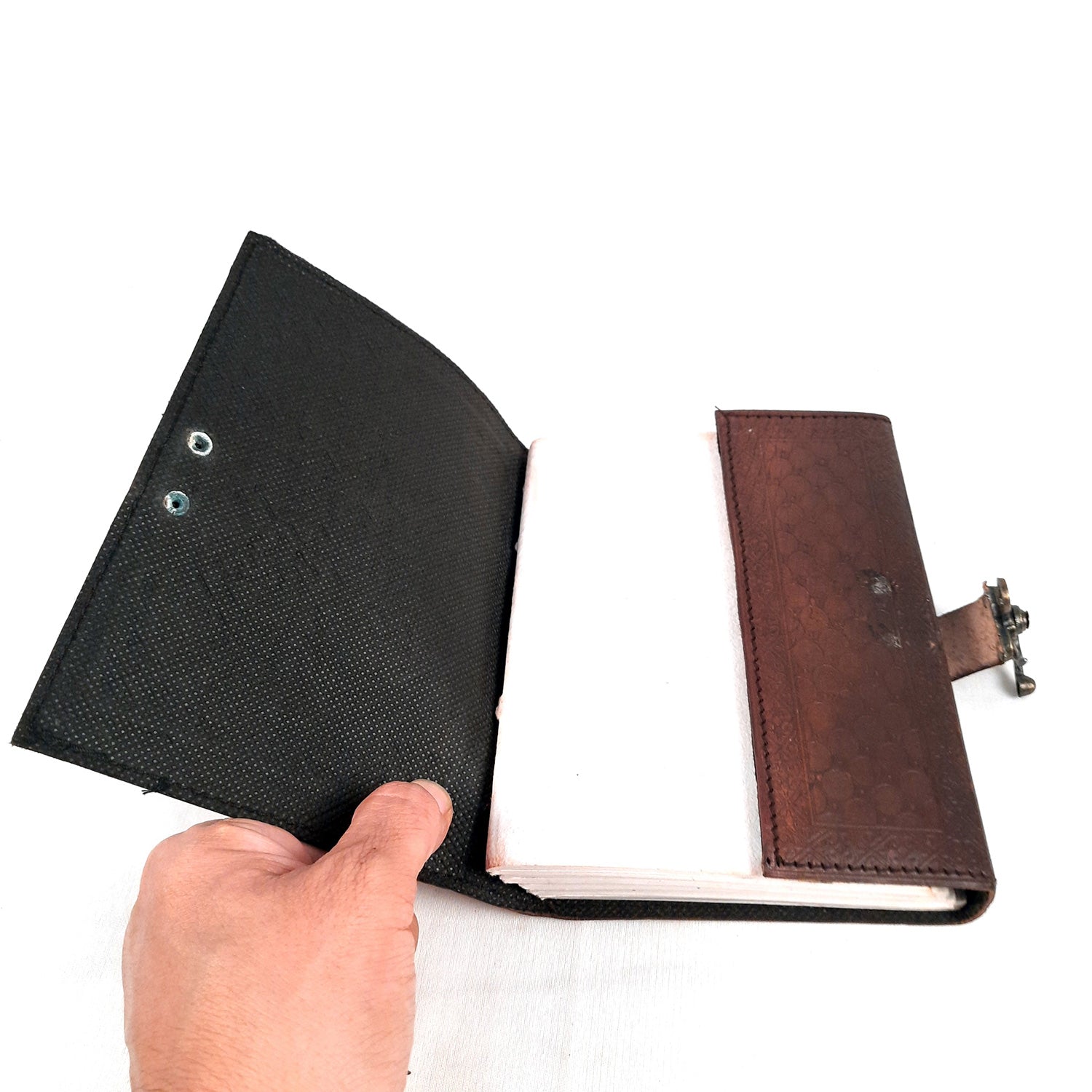 Leather Diary Journal | Notebook Planner Diaries With Antique Lock | Personal Traveller's Book, Sketchbook - for Writing, Table, Office, Desk, Study, Corporate Gifts | Gift for Him / Her - apkamart #Style_Design 1