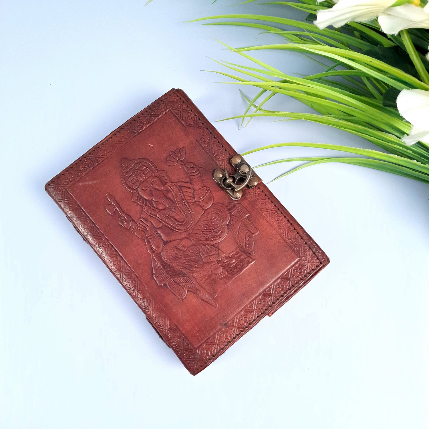 Leather Diary Vintage With Lock | Journal Notebook With Handmade Paper | Personal Traveller's Book, Sketchbook - for Writing, Table, Office, Desk, Study, Corporate Gifts | Gift for Him / Her - apkamart #Style_Design 1