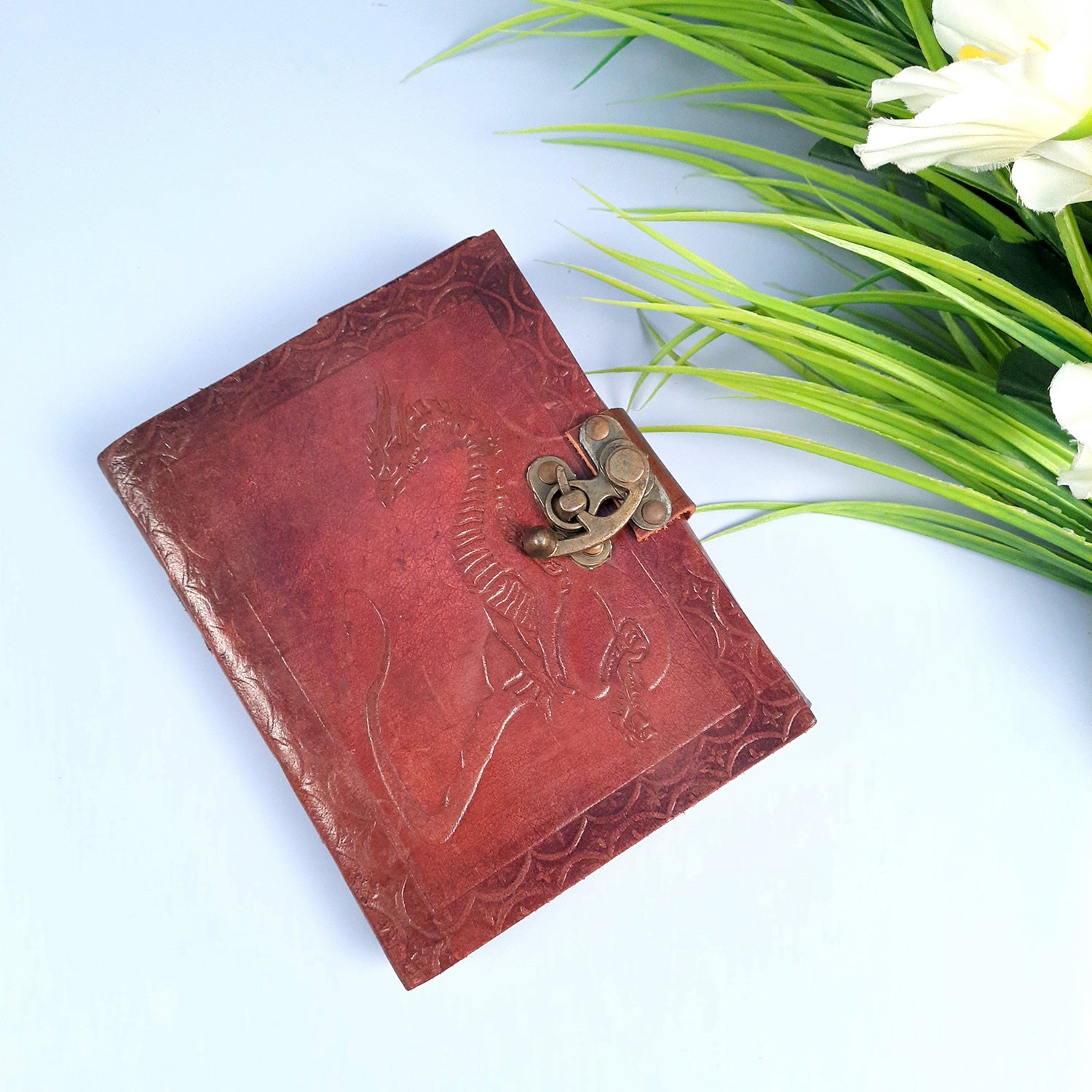 Leather Diary Journal | Notebook Planner Diaries With Antique Lock | Personal Traveller's Book, Sketchbook - for Writing, Table, Office, Desk, Study, Corporate Gifts | Gift for Him / Her - Apkamart #Style_Design 2