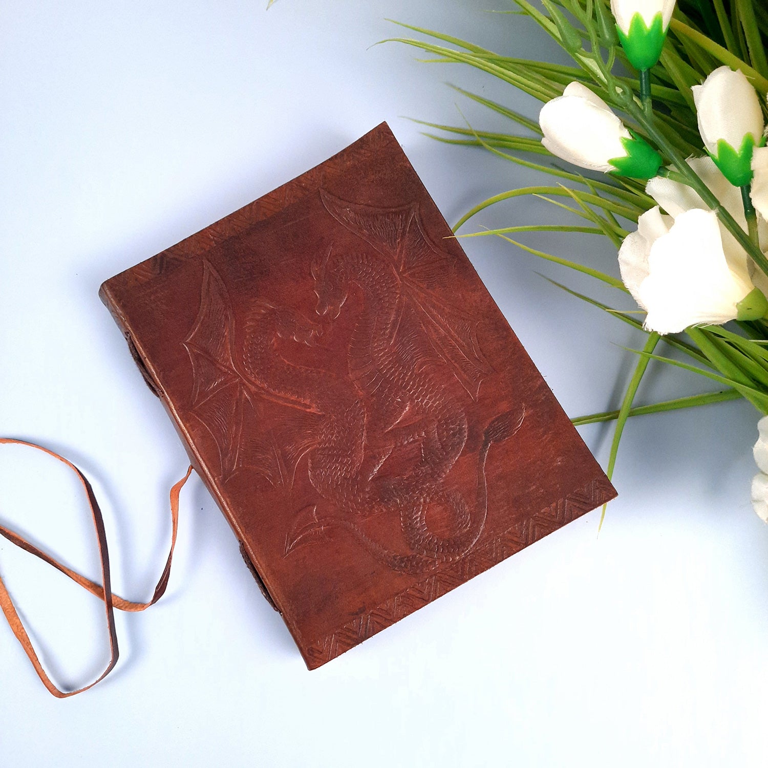 Leather Diary Vintage | Journal Notebook With Handmade Paper | Personal Traveller's Book, Sketchbook - for Writing, Table, Office, Desk, Study, Corporate Gifts | Gift for Him / Her  apkamart #Style_Design 2