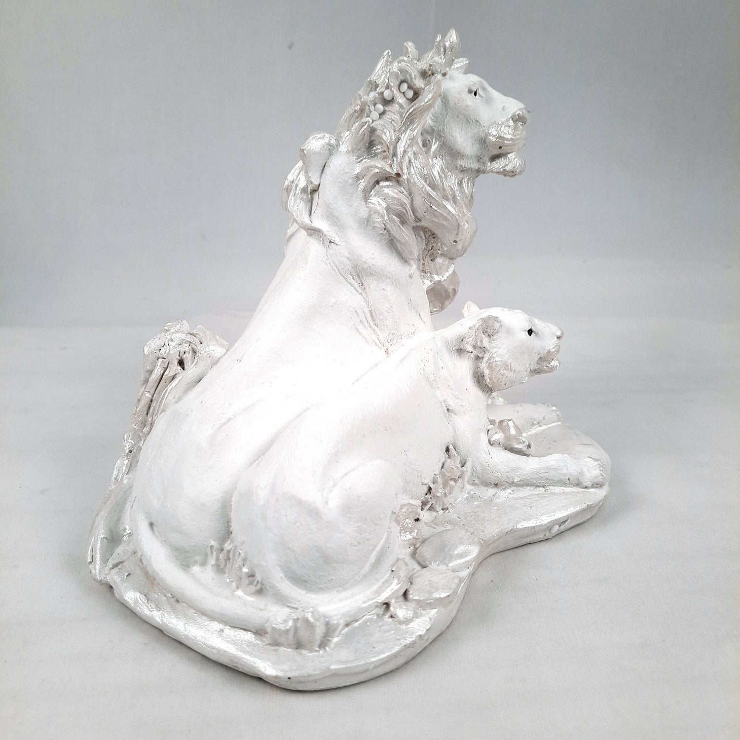 Lion - Lioness Showpiece | Tiger Couple Statue | Animal Figurines Sculpture - for Home Decor, Living Room, Table, Decor & Gifts - apkamart #Color_White