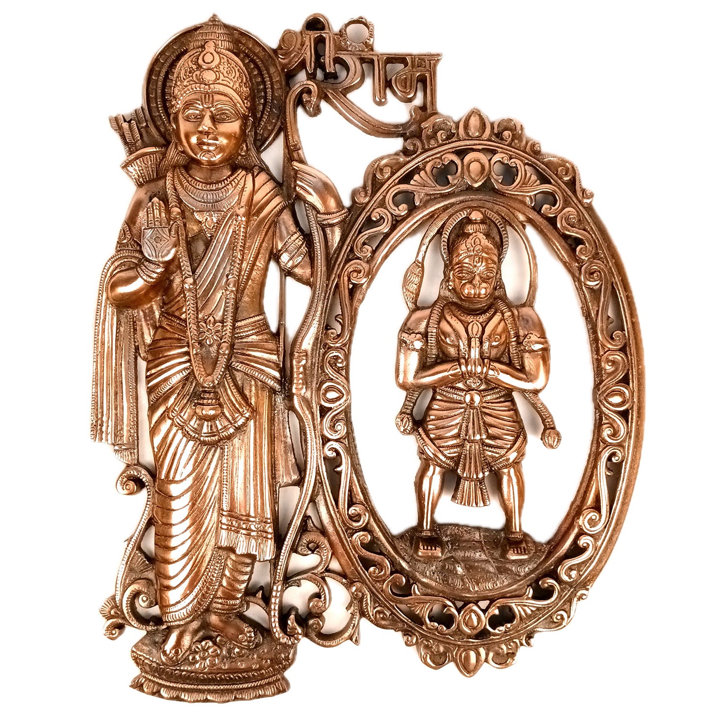 Lord Ram with Hanuman Big Wall Hanging | Shri Ram & Bajarang Bali Religious Wall Decor- for Home, Puja Room, Living Room & Entrance Decor - 18 Inch - Apkamart