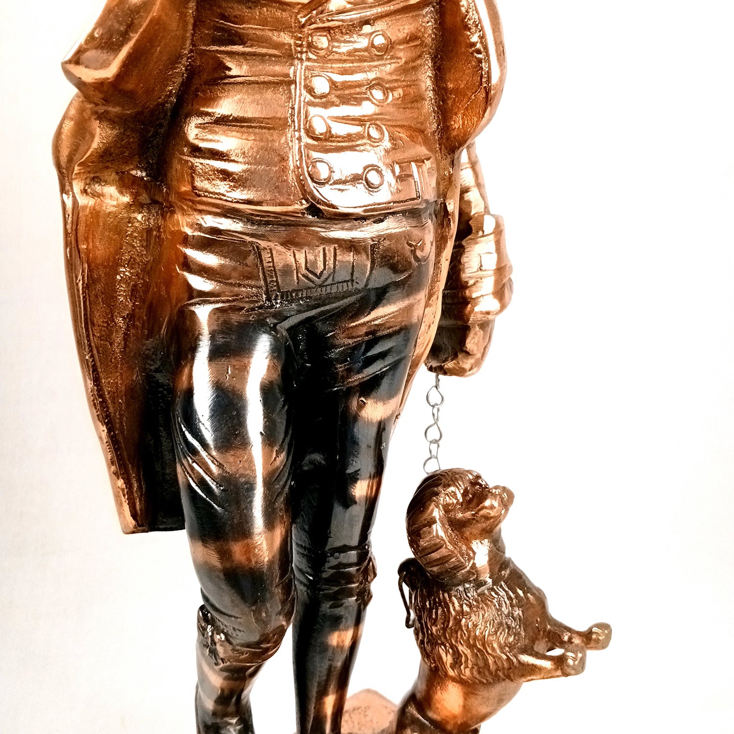 English Man With Dog & Lantern Statue | Antique Village Man Big Showpiece With Lalten - For Home, Corner, Living room Decor & Gifts - 26 Inch - Apkamart