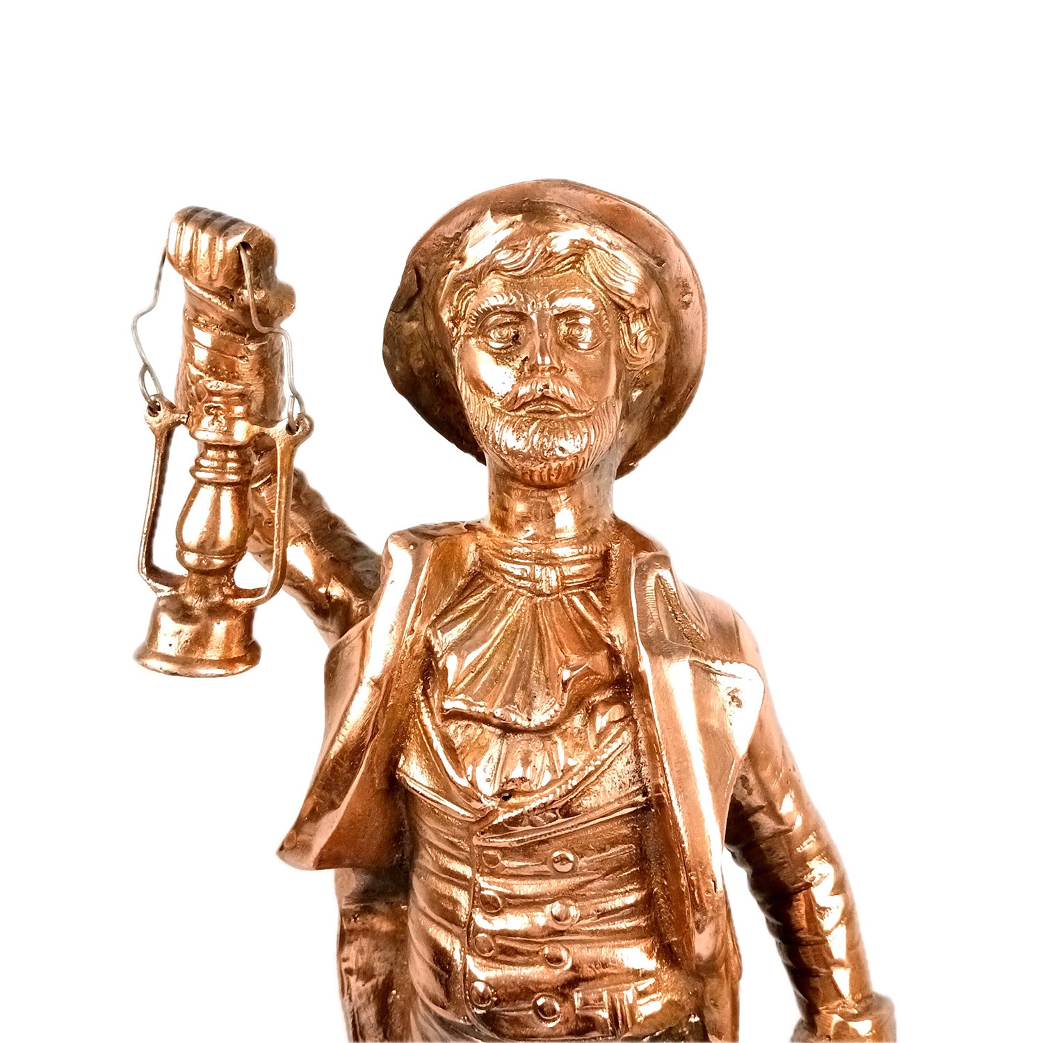 English Man With Dog & Lantern Statue | Antique Village Man Big Showpiece With Lalten - For Home, Corner, Living room Decor & Gifts - 26 Inch - Apkamart