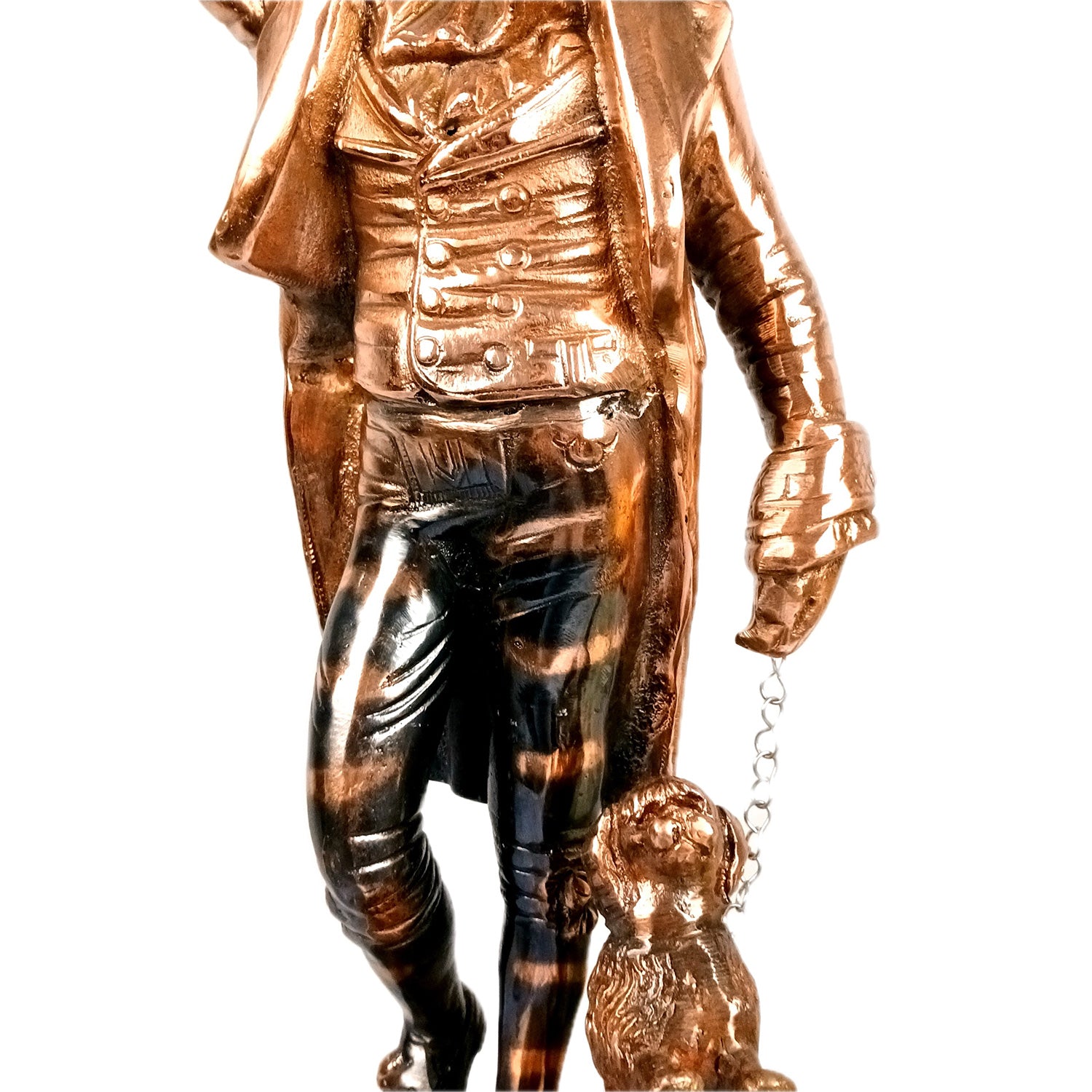 English Man With Dog & Lantern Statue | Antique Village Man Big Showpiece With Lalten - For Home, Corner, Living room Decor & Gifts - 26 Inch - Apkamart