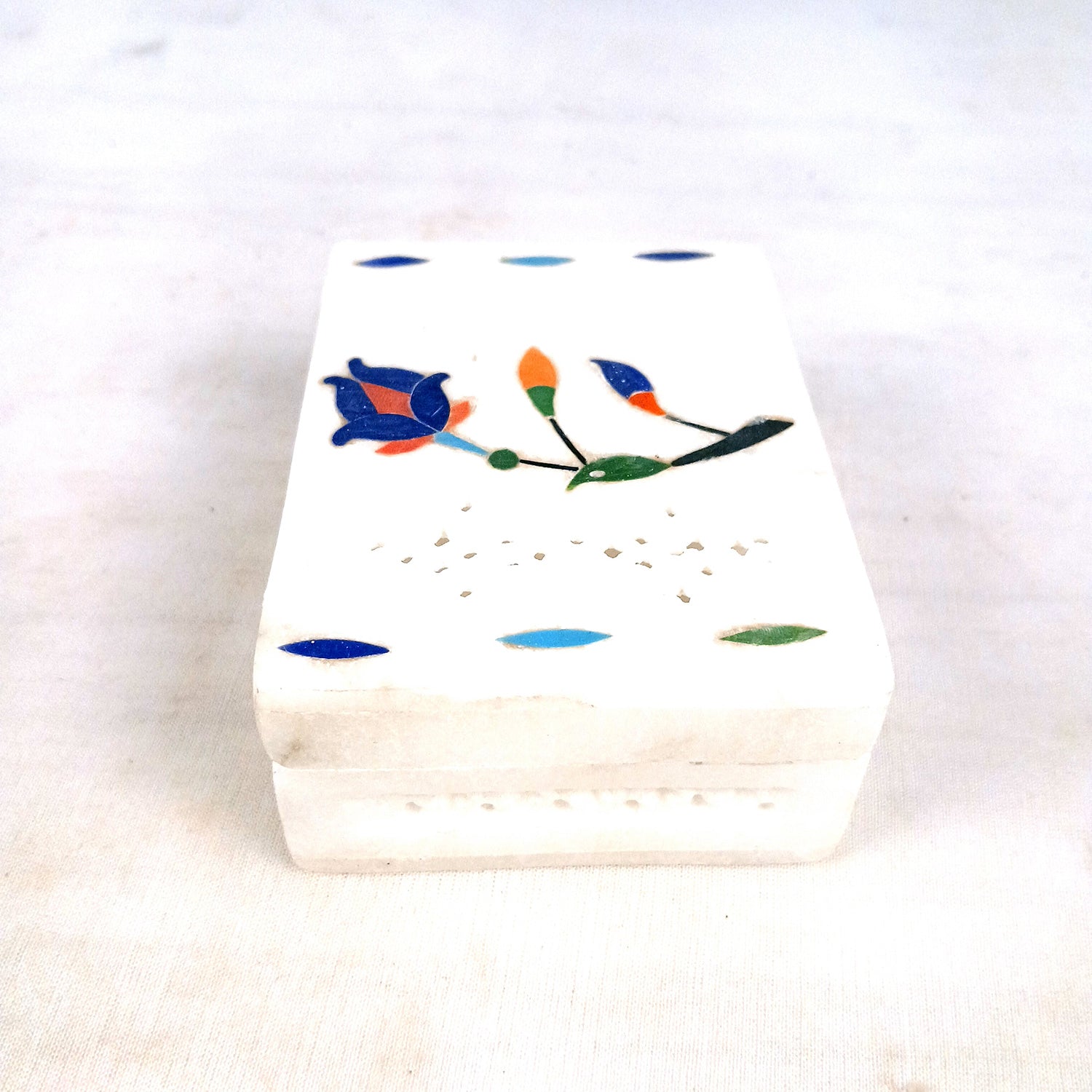 Jewellery Box Small | Decorative Marble Box for Delicate Jewelry - for Home, Dressing Table Decor, Storage & Gifts - 4 Inch - Apkamart