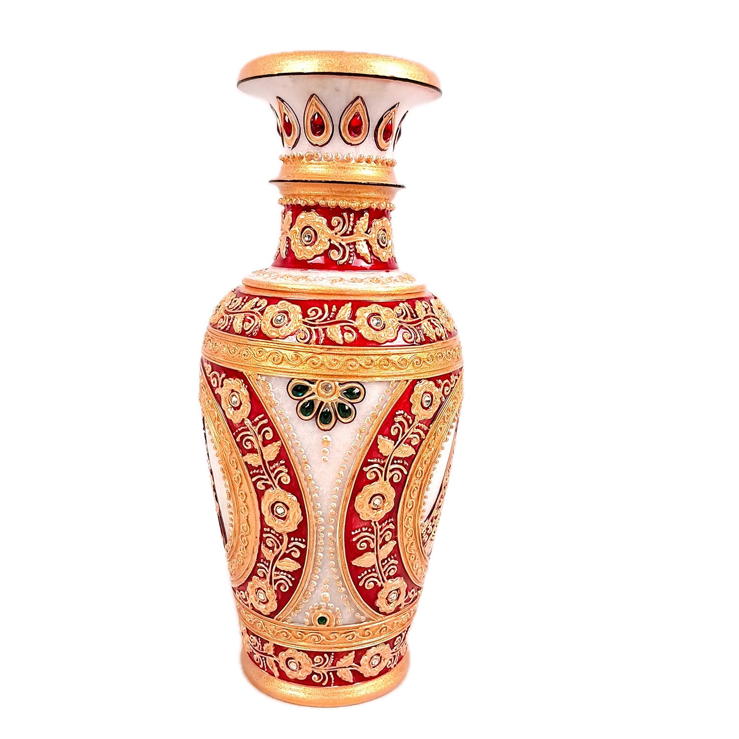 Flower Vase | Pots for Flowers - Marble With Intricate Handwork, Rich Detailing And Woman Design - For Tabletop, Living Room, Home & Office Decoration | Centerpiece for Table Decoration |Vases for Gifts - 9 Inch - Apkamart