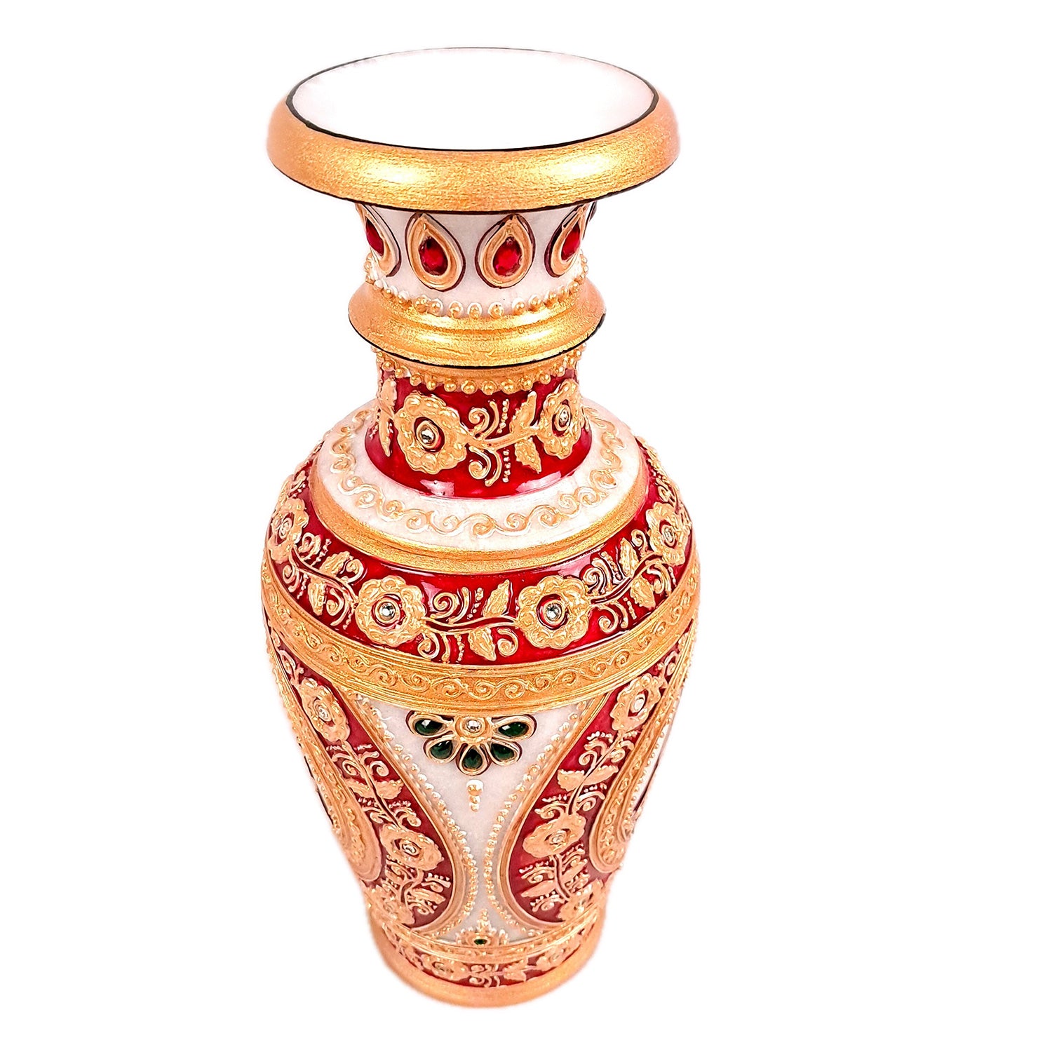 Flower Vase | Pots for Flowers - Marble With Intricate Handwork, Rich Detailing And Woman Design - For Tabletop, Living Room, Home & Office Decoration | Centerpiece for Table Decoration |Vases for Gifts - 9 Inch - Apkamart