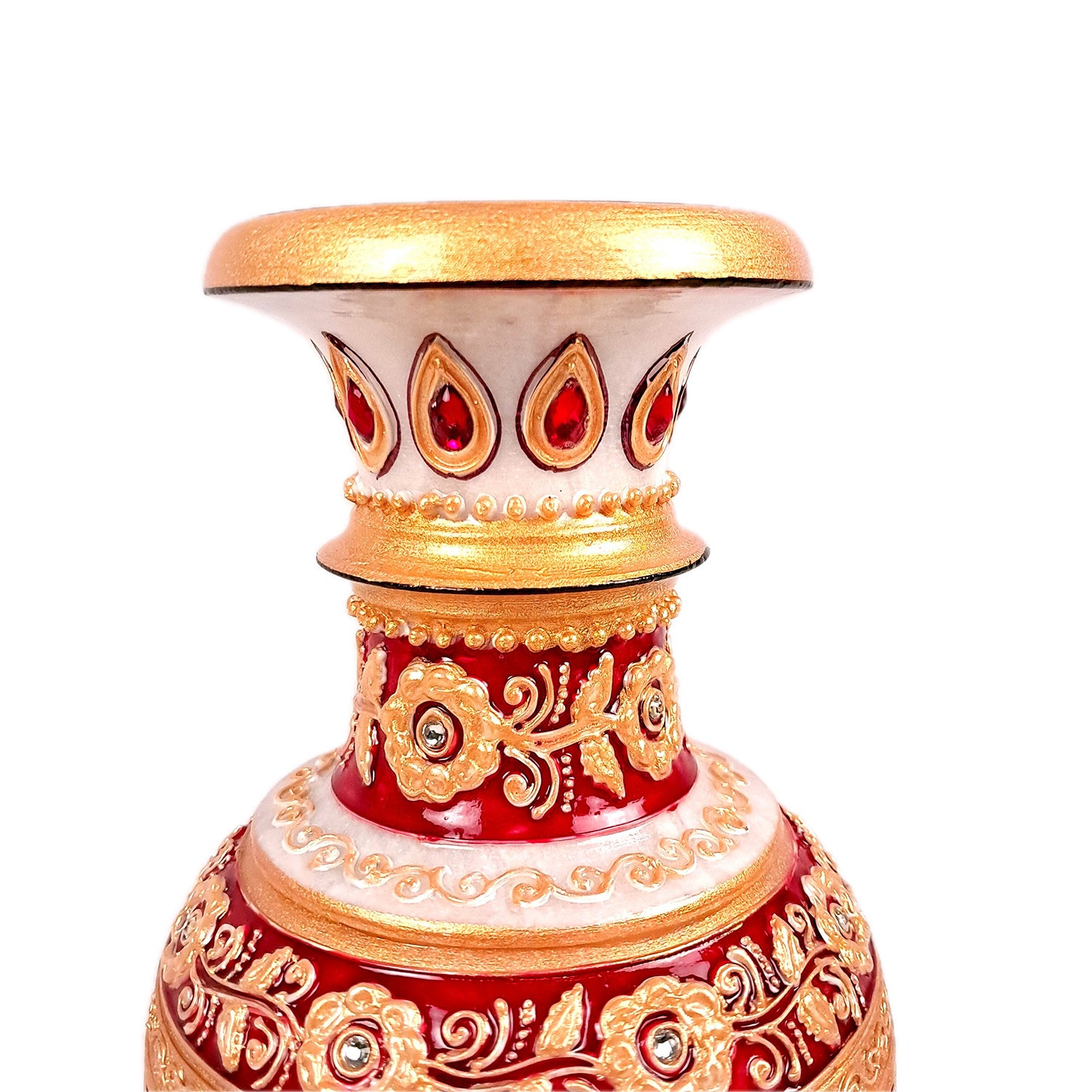 Flower Vase | Pots for Flowers - Marble With Intricate Handwork, Rich Detailing And Woman Design - For Tabletop, Living Room, Home & Office Decoration | Centerpiece for Table Decoration |Vases for Gifts - 9 Inch - Apkamart