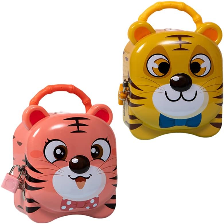 Tiger Coin Box | Piggy Bank with Lock & Key | Gullak - Money Bank For Kid's Birthday & Return Gift - apkamart #style_pack of 2