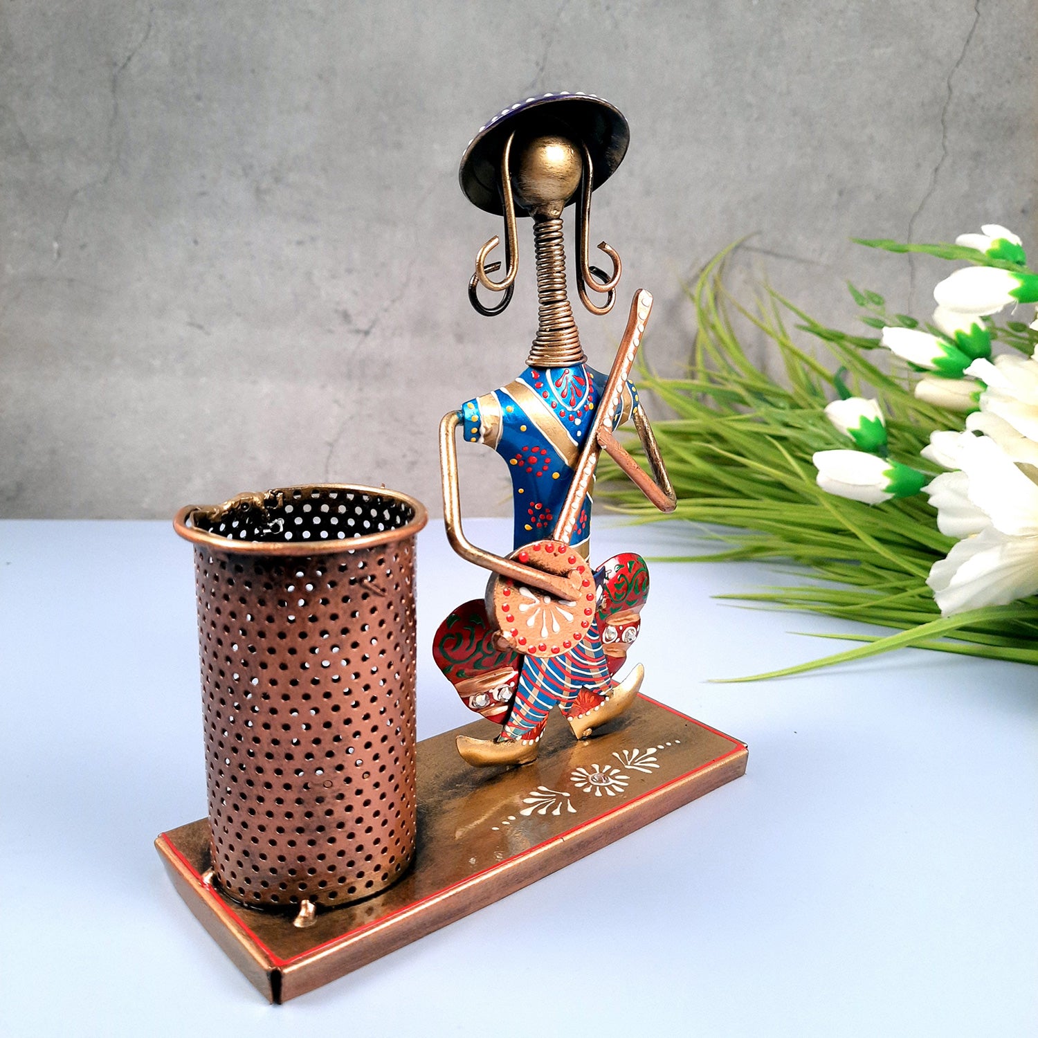 Pen Stand - Musician Design | Multipurpose Organizers | Pencil Holder Stands - For Study Table, Desk, Stationary Gift, Home, Office Decor - 8 Inch - apkamart