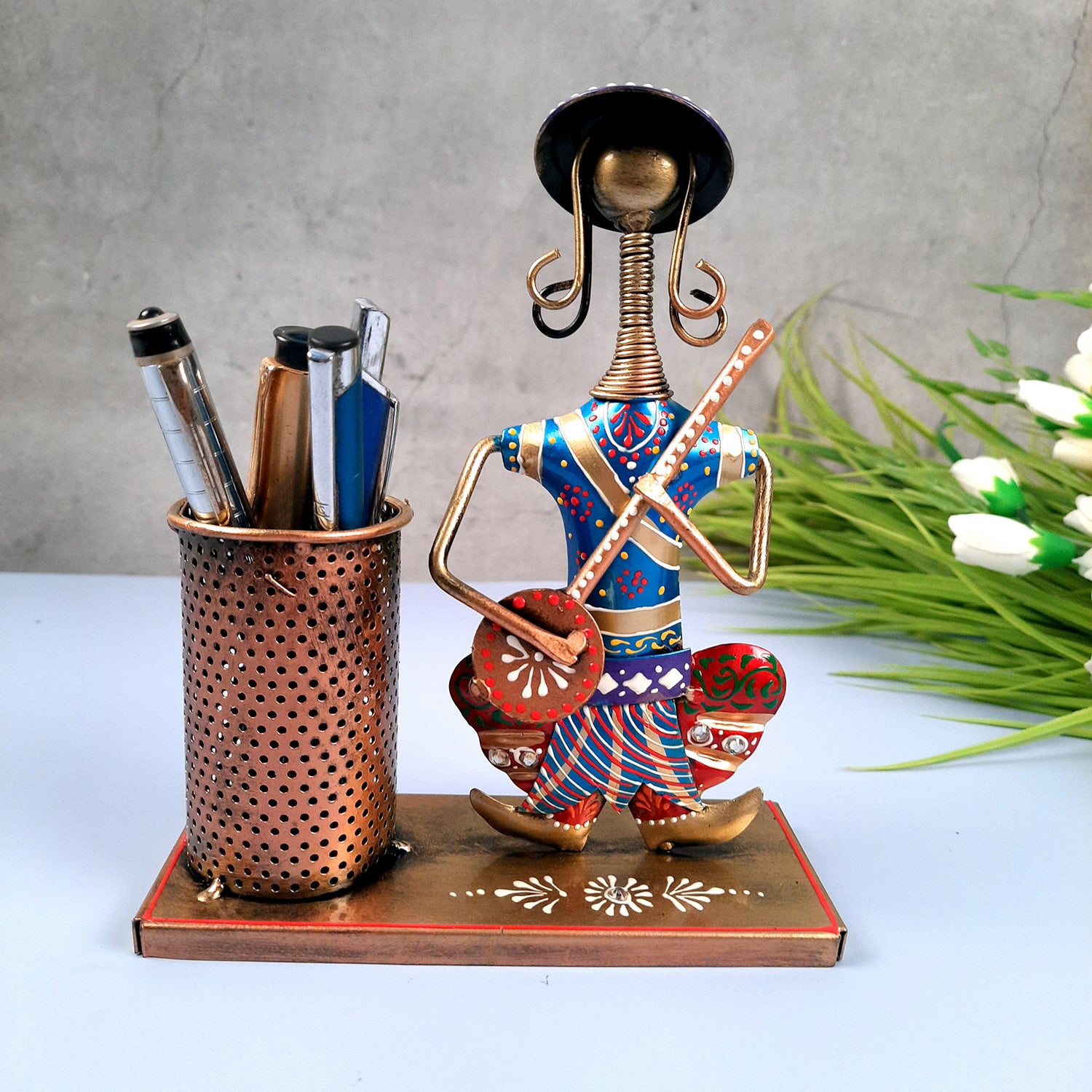 Pen Stand - Musician Design | Multipurpose Organizers | Pencil Holder Stands - For Study Table, Desk, Stationary Gift, Home, Office Decor - 8 Inch - apkamart