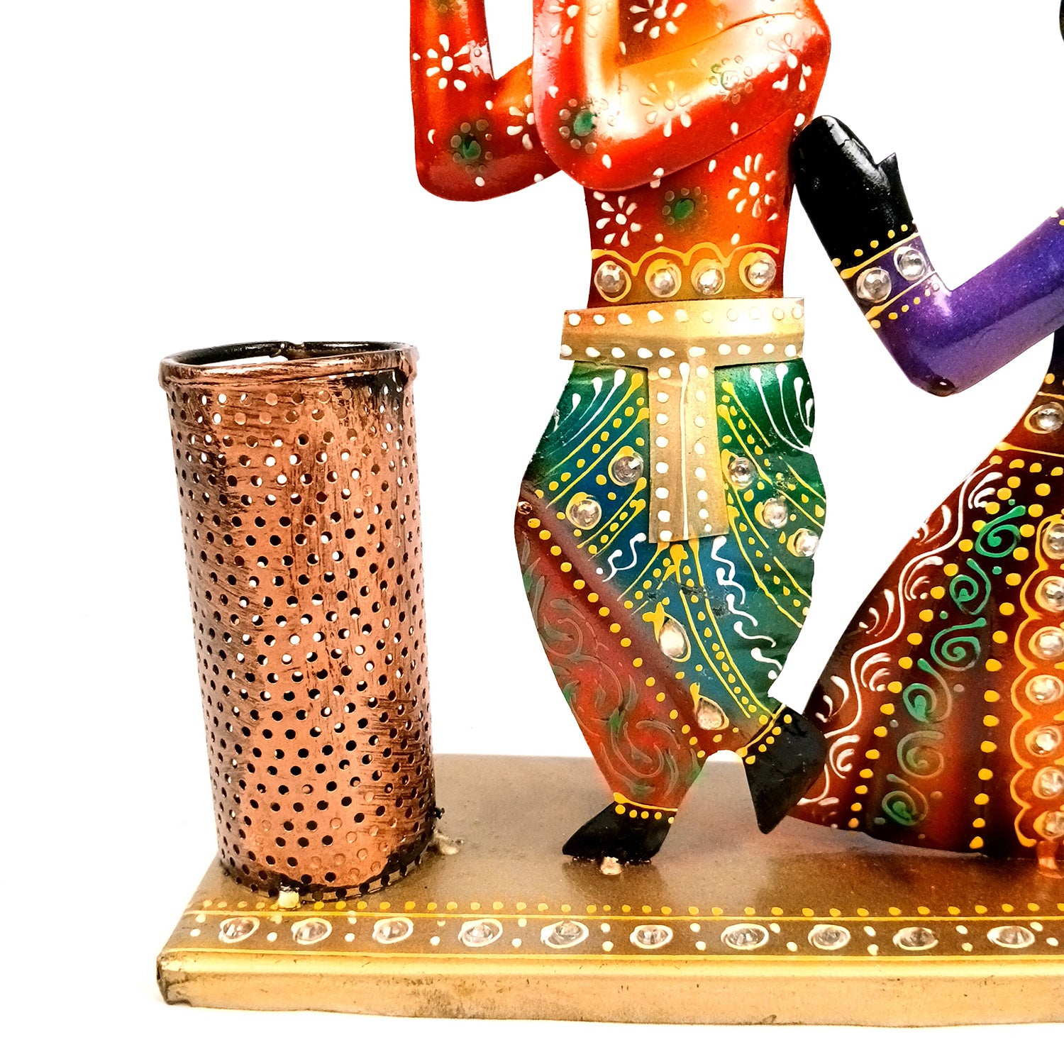 Radha Krishna Pen Holder | Desk Organizer | Multipurpose Holders Stand - For Stationary Gifts, Table, Desk Organizing, Home, Office Decor & Corporate Gifts - apkamart