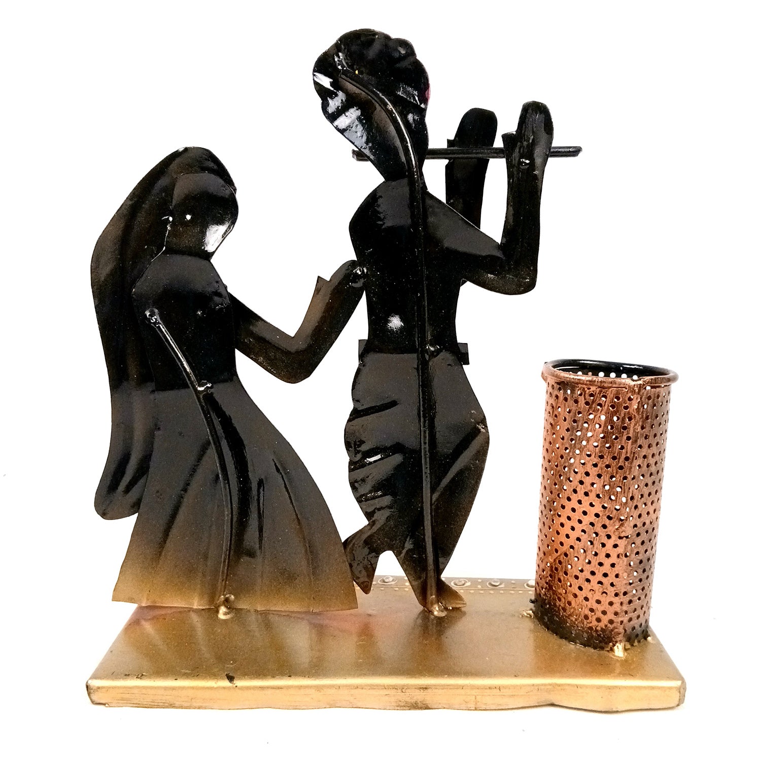 Radha Krishna Pen Holder | Desk Organizer | Multipurpose Holders Stand - For Stationary Gifts, Table, Desk Organizing, Home, Office Decor & Corporate Gifts - apkamart